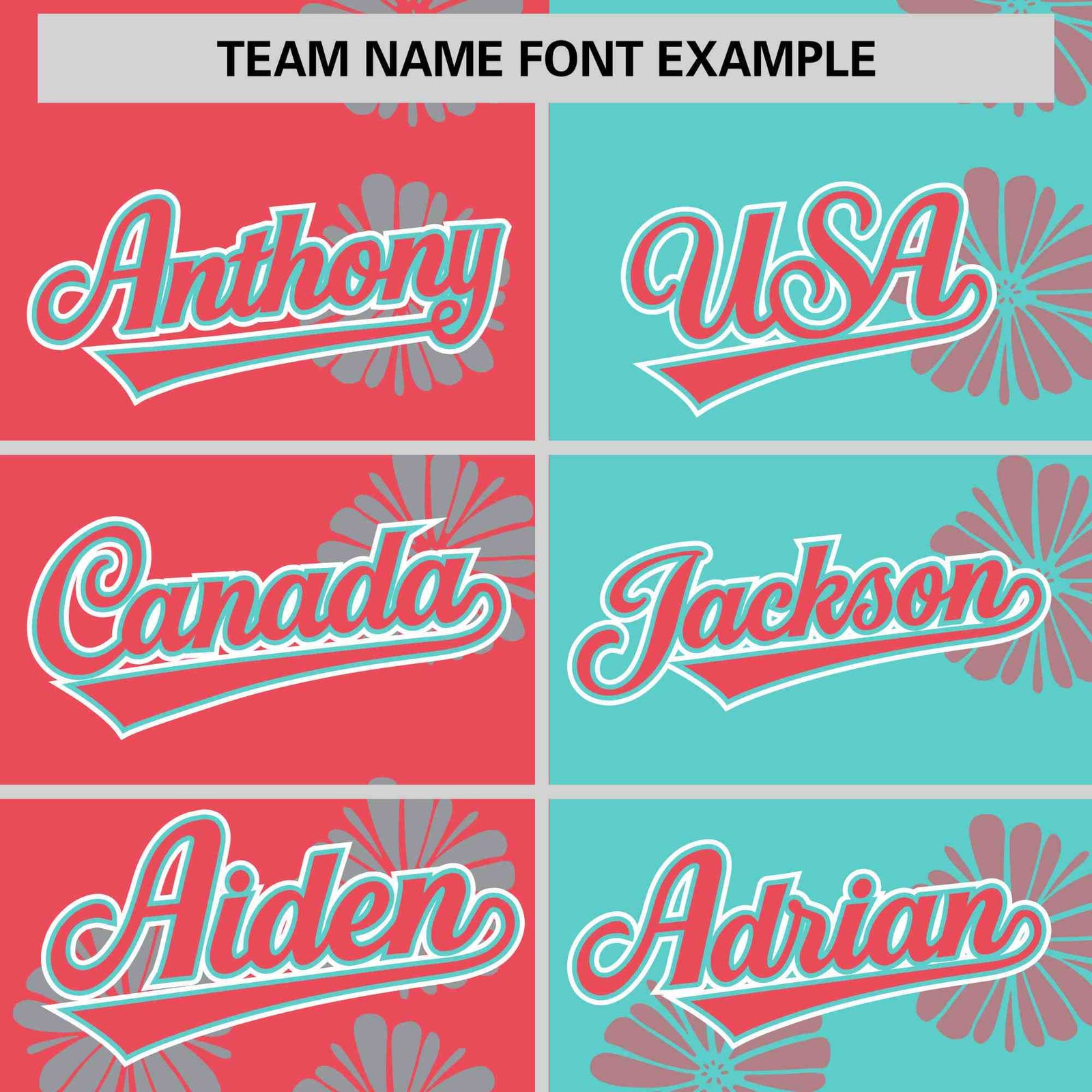 Custom Light Red Aqua Split Fashion Flower Graffiti Pattern Authentic Baseball Jersey