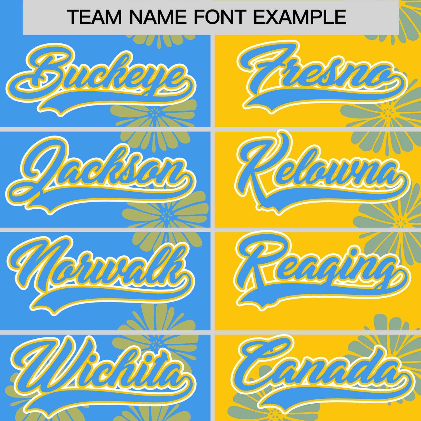 Custom Powder Blue Gold Split Fashion Flower Graffiti Pattern Authentic Baseball Jersey