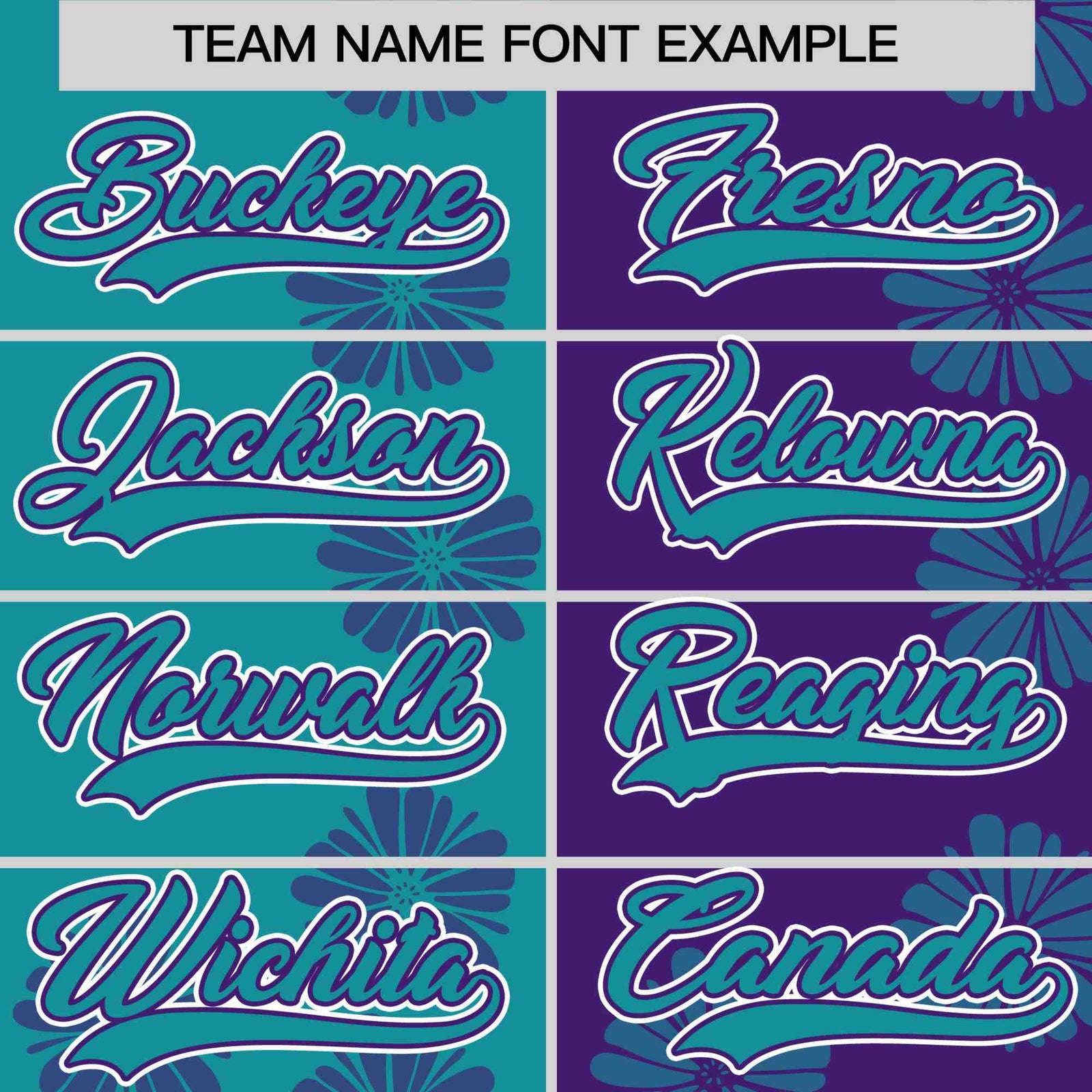 Custom Aqua Purple Split Fashion Flower Graffiti Pattern Authentic Baseball Jersey