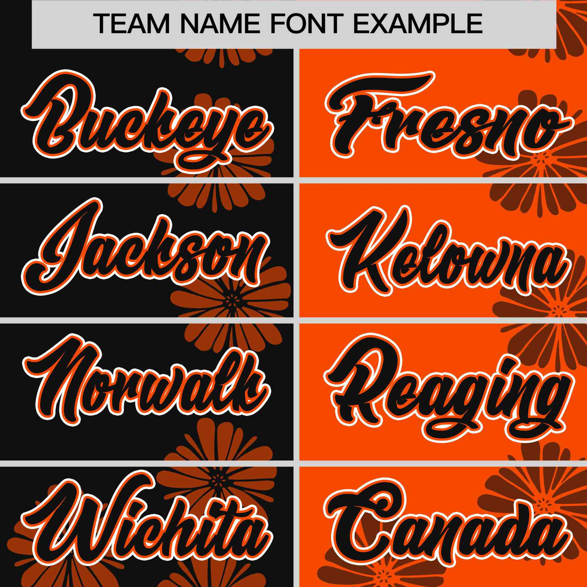 Custom Black Orange Split Fashion Flower Graffiti Pattern Authentic Baseball Jersey