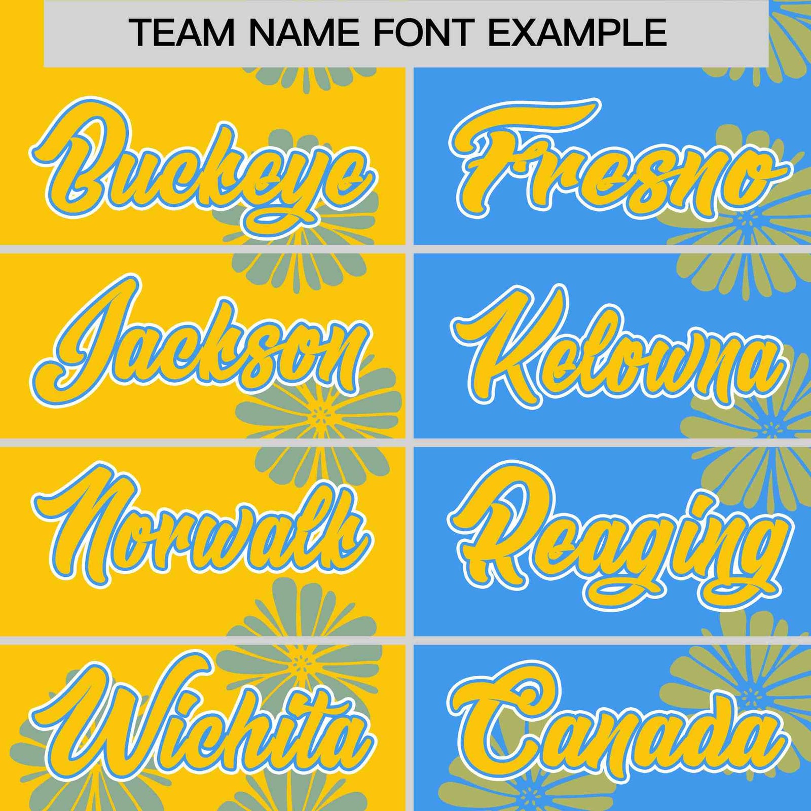 Custom Gold Powder Blue Split Fashion Flower Graffiti Pattern Authentic Baseball Jersey