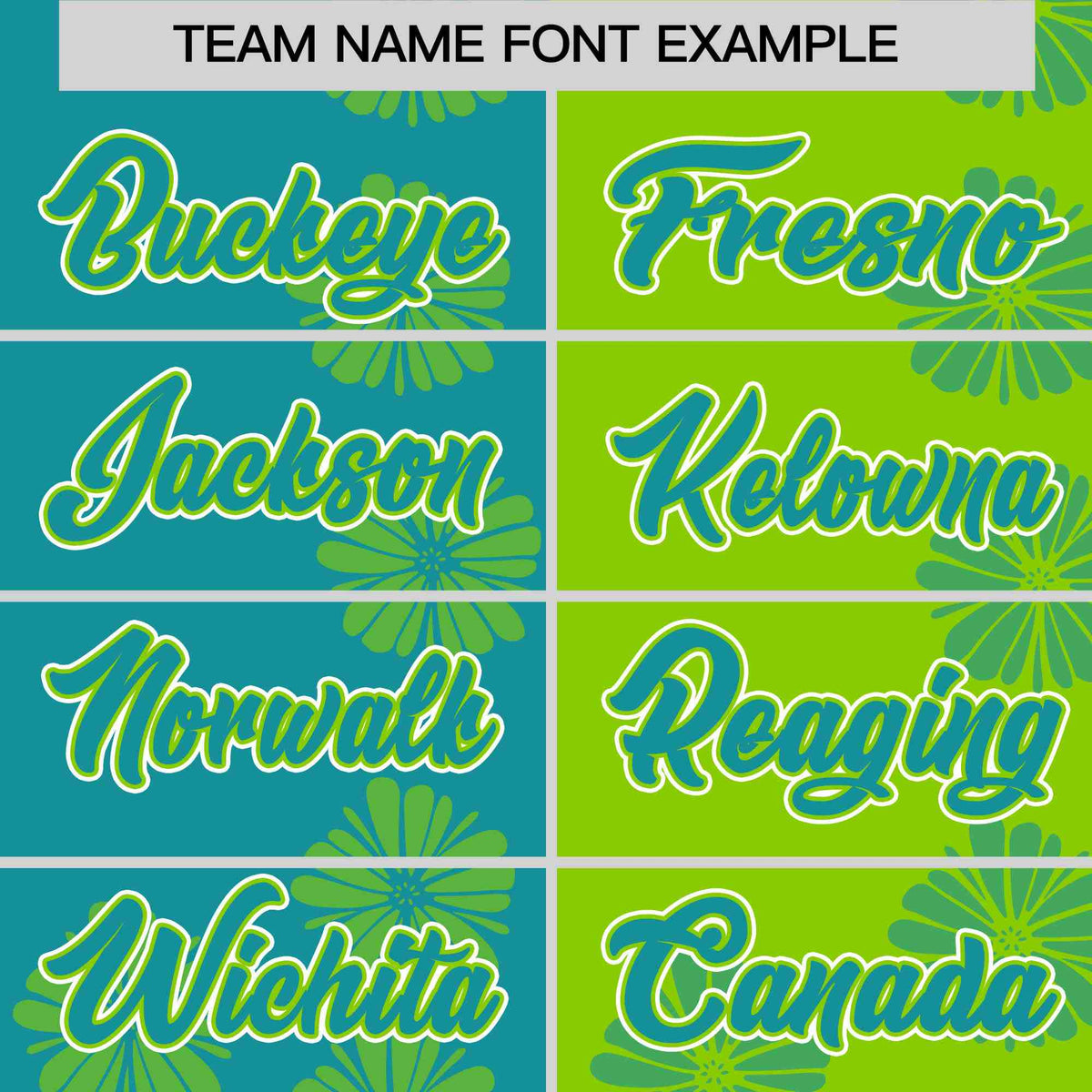 Custom Aqua Neon Green Split Fashion Flower Graffiti Pattern Authentic Baseball Jersey