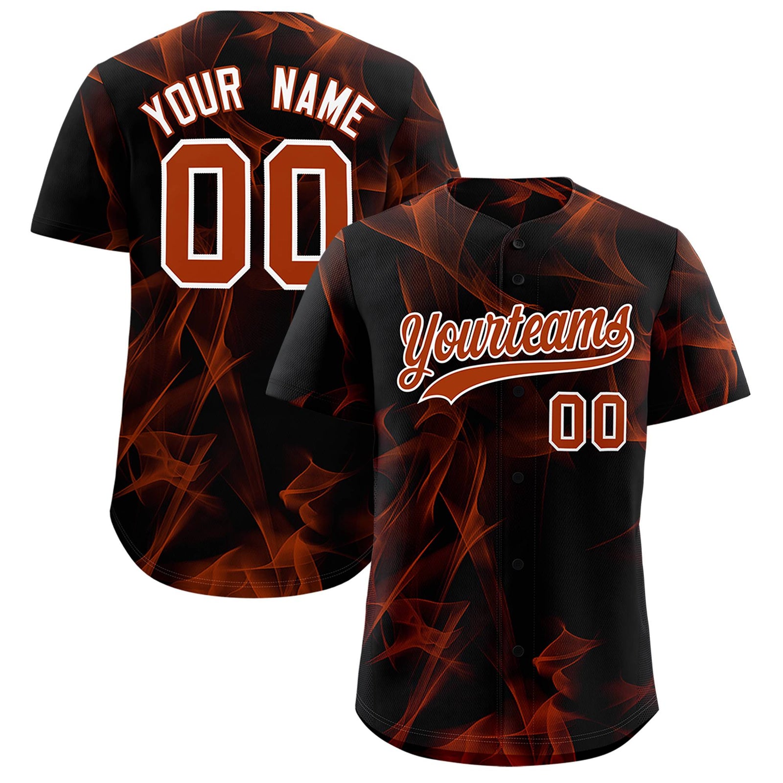 Custom Black Fumes Graffiti Pattern Authentic Baseball Jersey