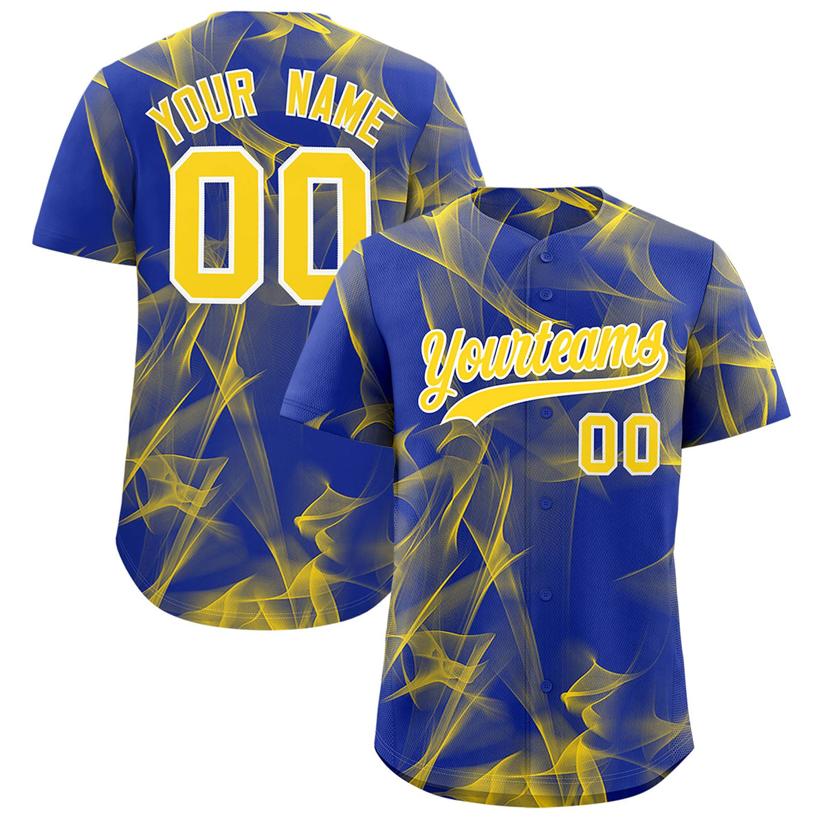Custom Royal Fumes Graffiti Pattern Authentic Baseball Jersey