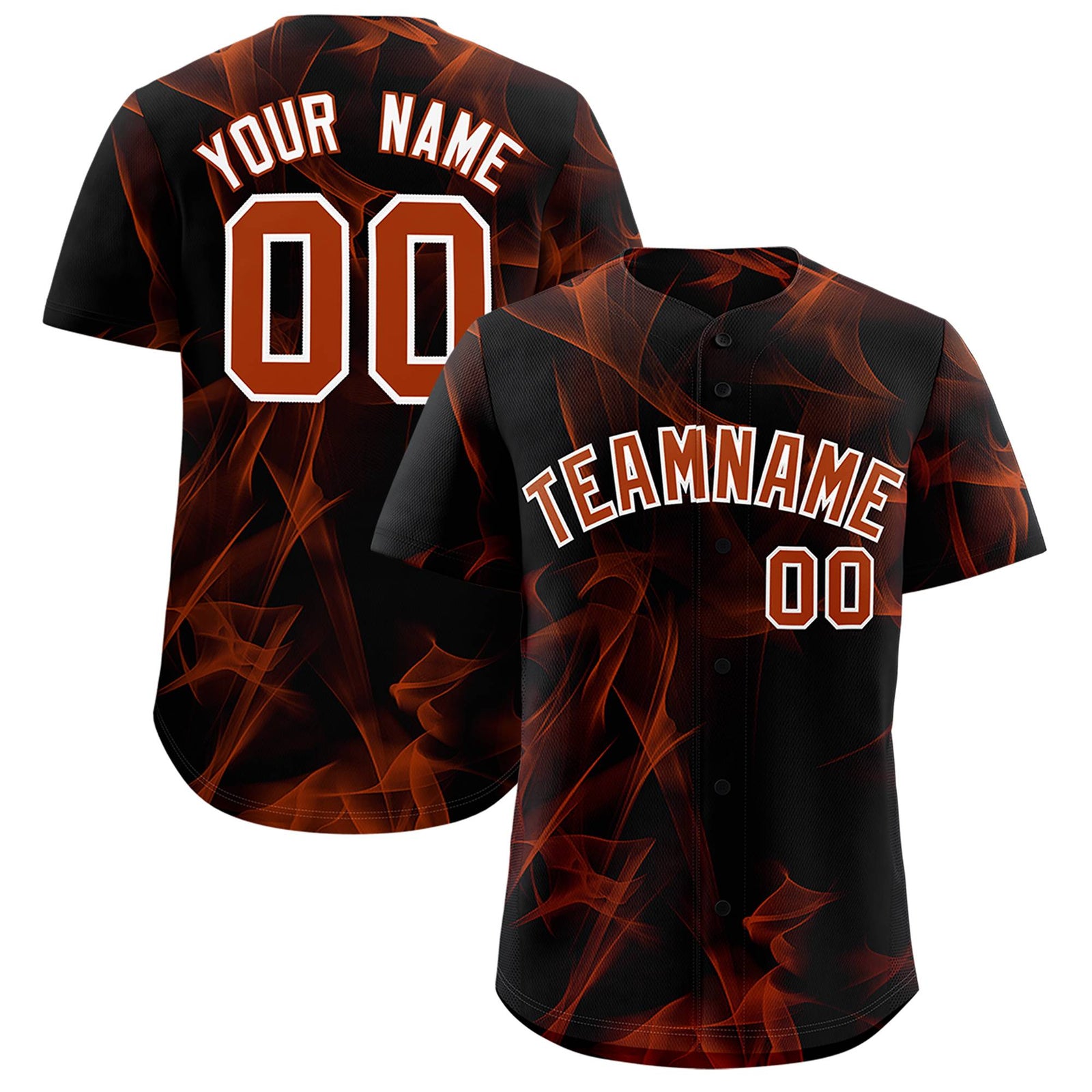 Custom Black Fumes Graffiti Pattern Authentic Baseball Jersey