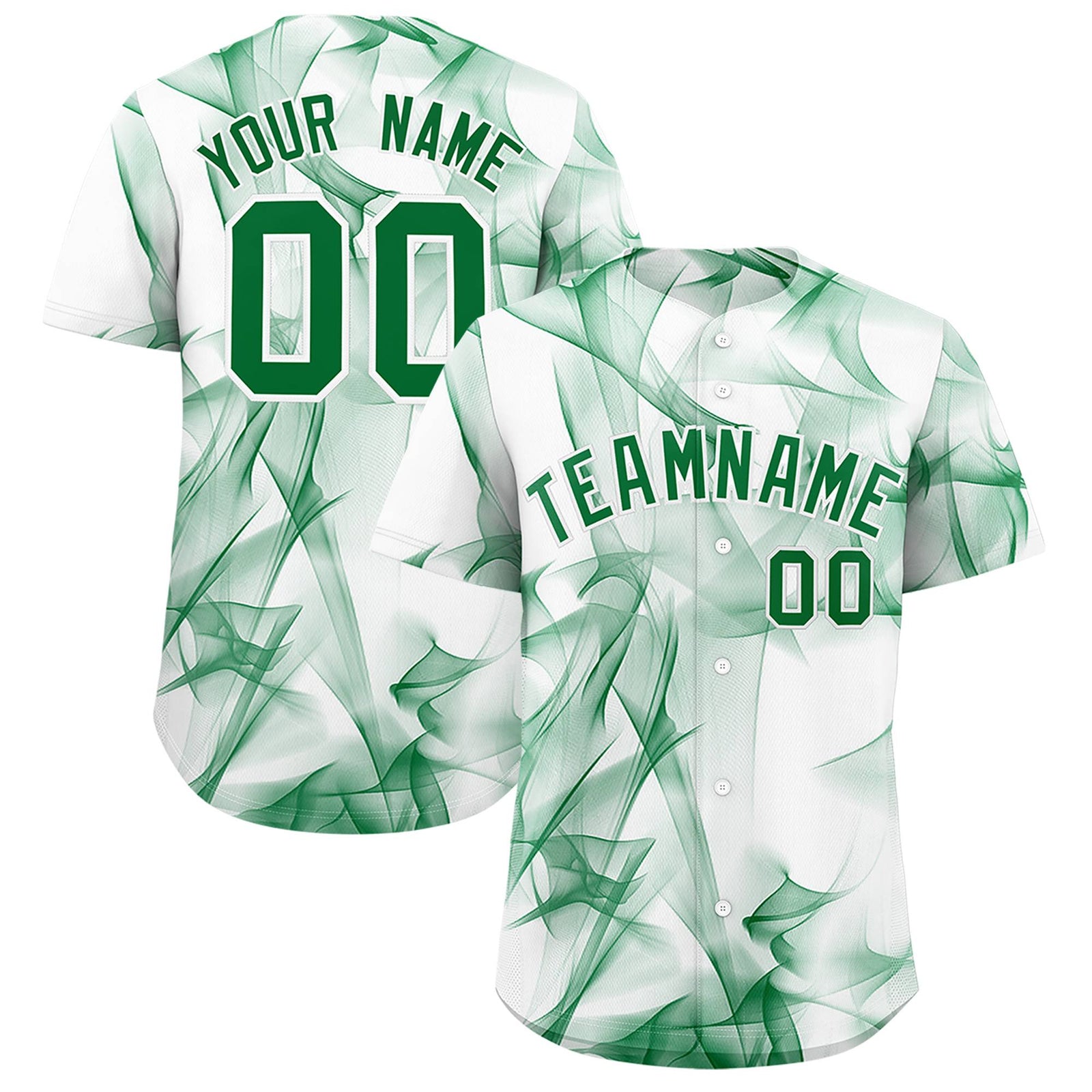 Custom White Fumes Graffiti Pattern Authentic Baseball Jersey