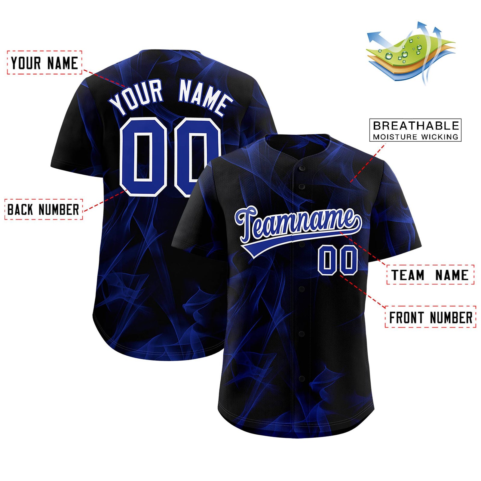 Custom Black Fumes Graffiti Pattern Authentic Baseball Jersey