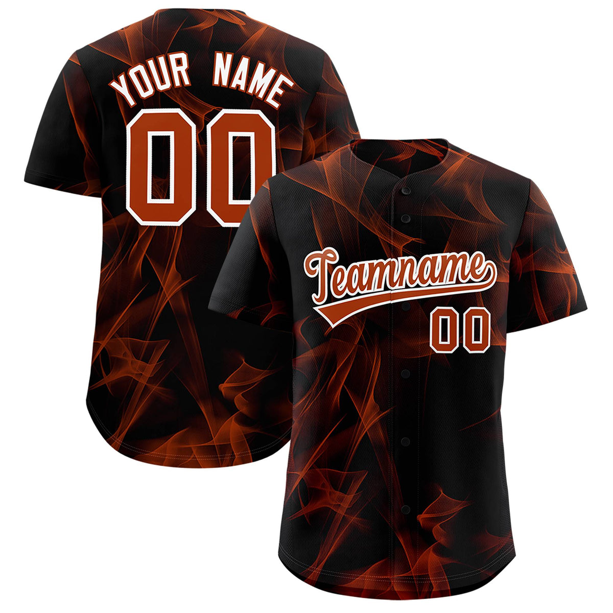 Custom Black Fumes Graffiti Pattern Authentic Baseball Jersey