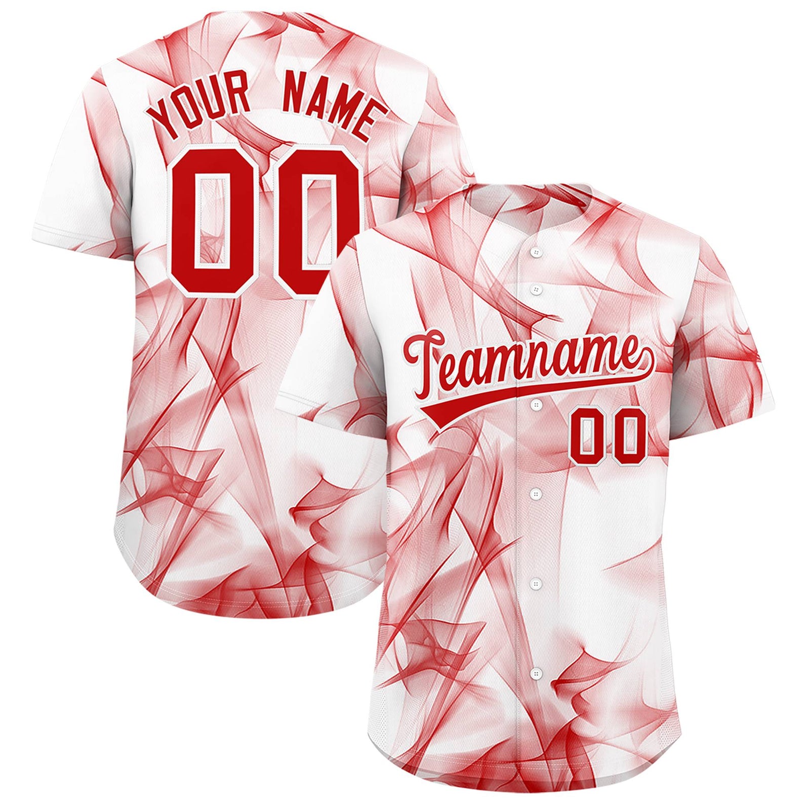 Custom White Fumes Graffiti Pattern Authentic Baseball Jersey