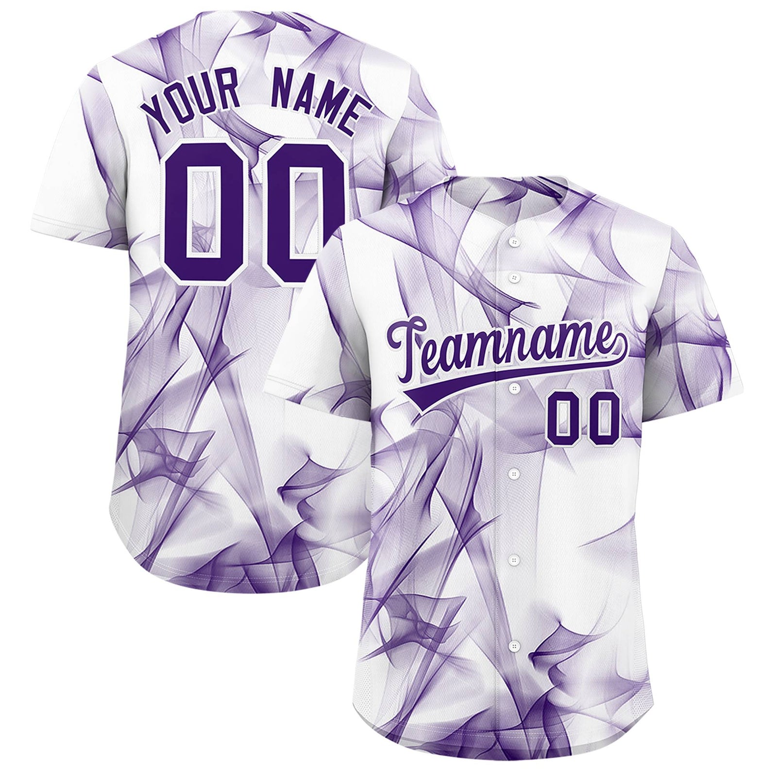 Custom White Fumes Graffiti Pattern Authentic Baseball Jersey