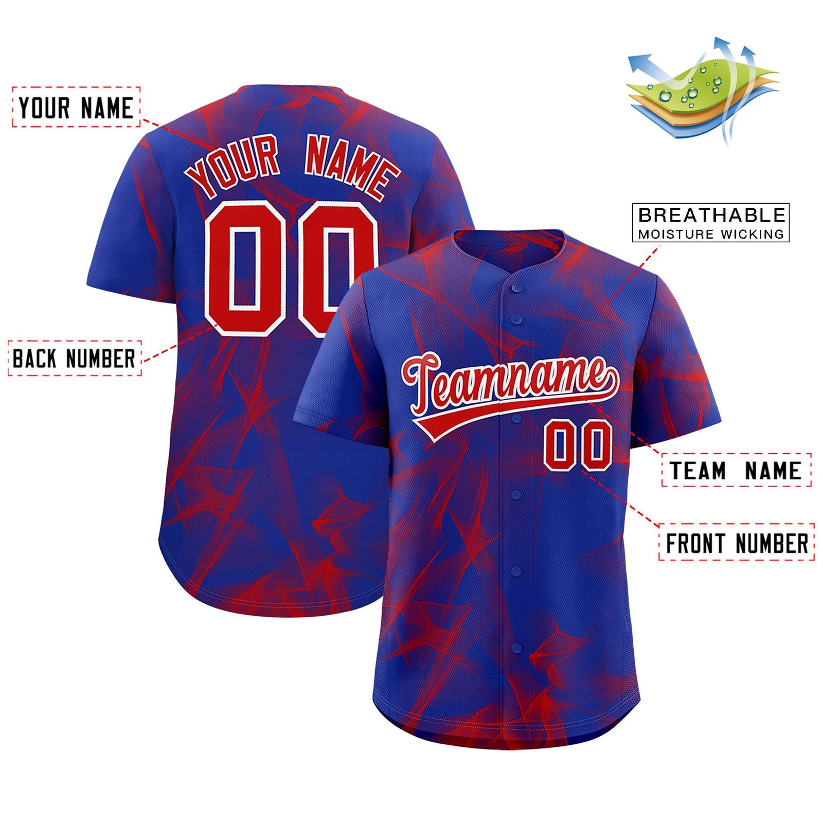 Custom Royal Fumes Graffiti Pattern Authentic Baseball Jersey