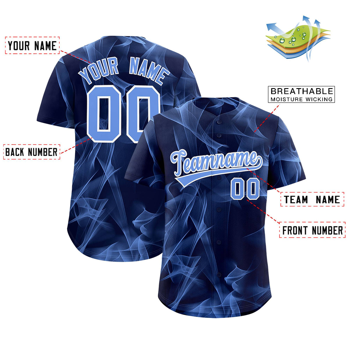 Custom Navy Fumes Graffiti Pattern Authentic Baseball Jersey