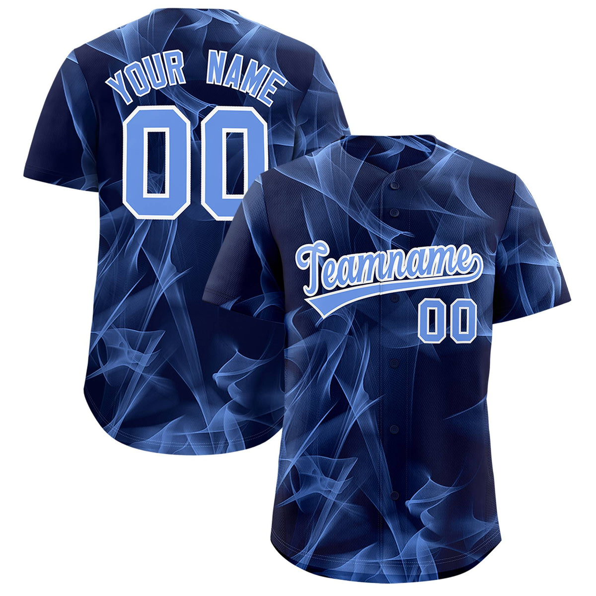 Custom Navy Fumes Graffiti Pattern Authentic Baseball Jersey