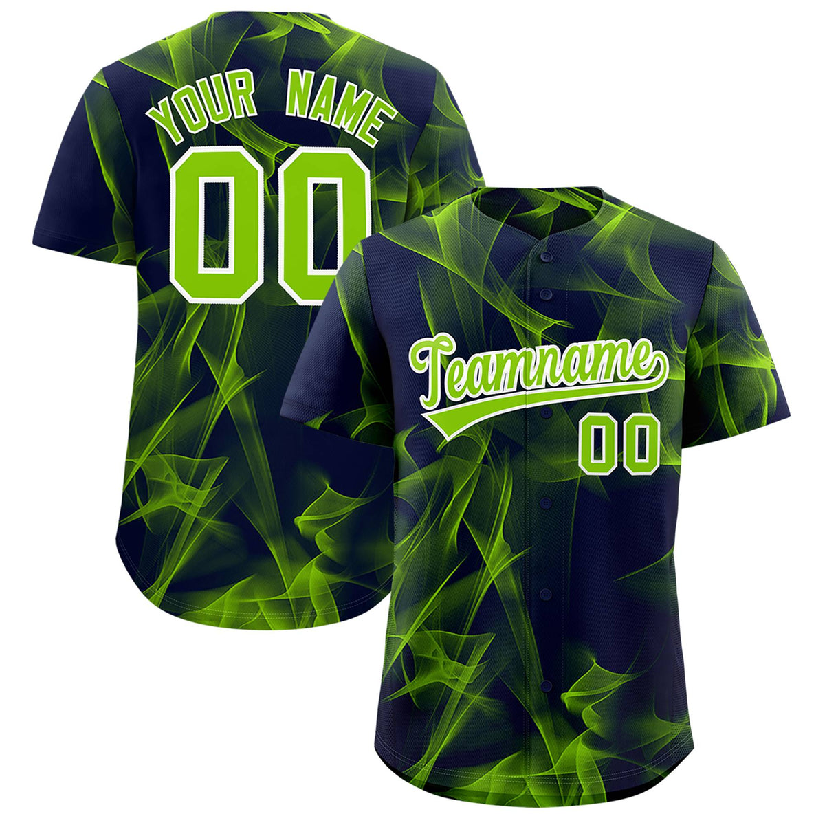 Custom Navy Fumes Graffiti Pattern Authentic Baseball Jersey