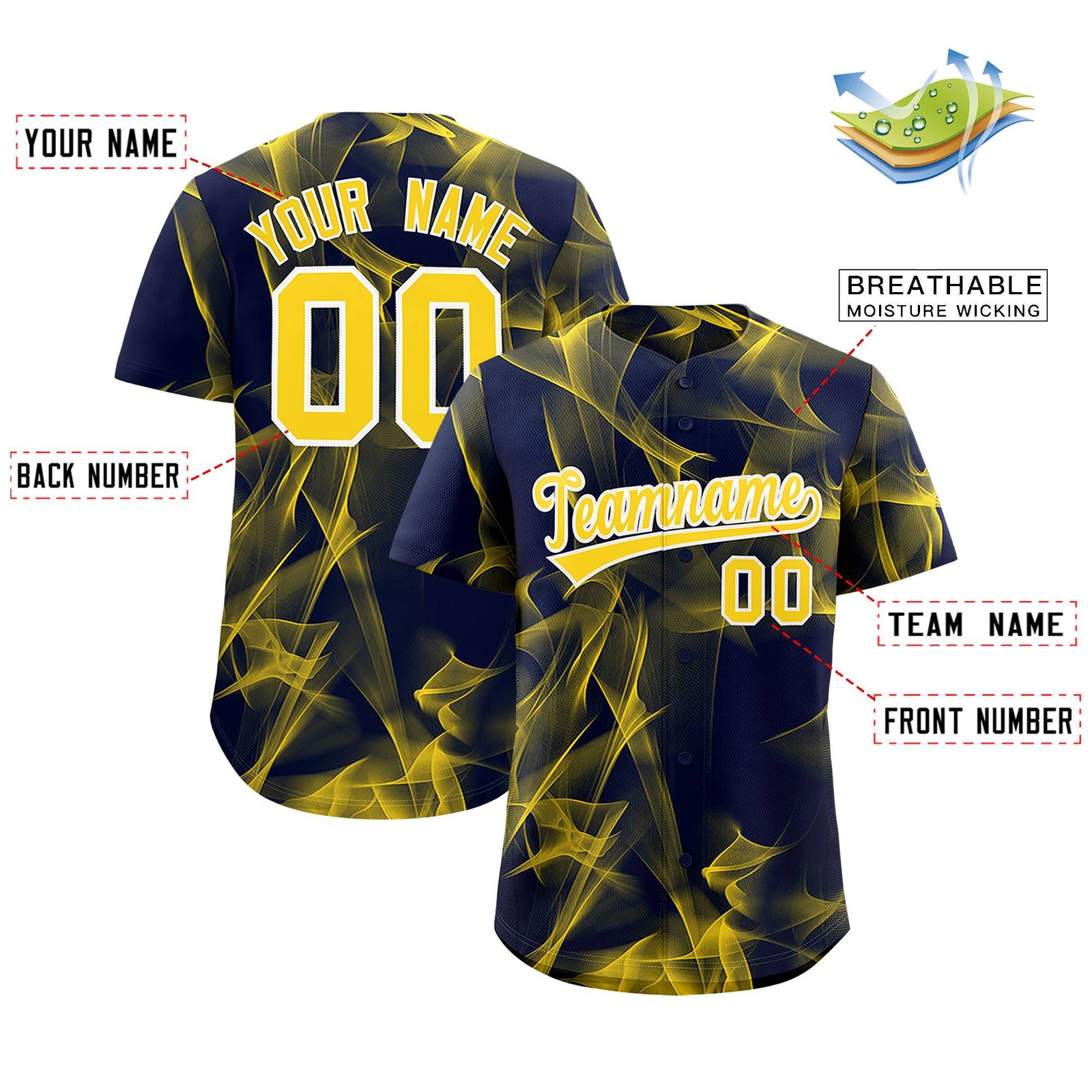 Custom Navy Fumes Graffiti Pattern Authentic Baseball Jersey