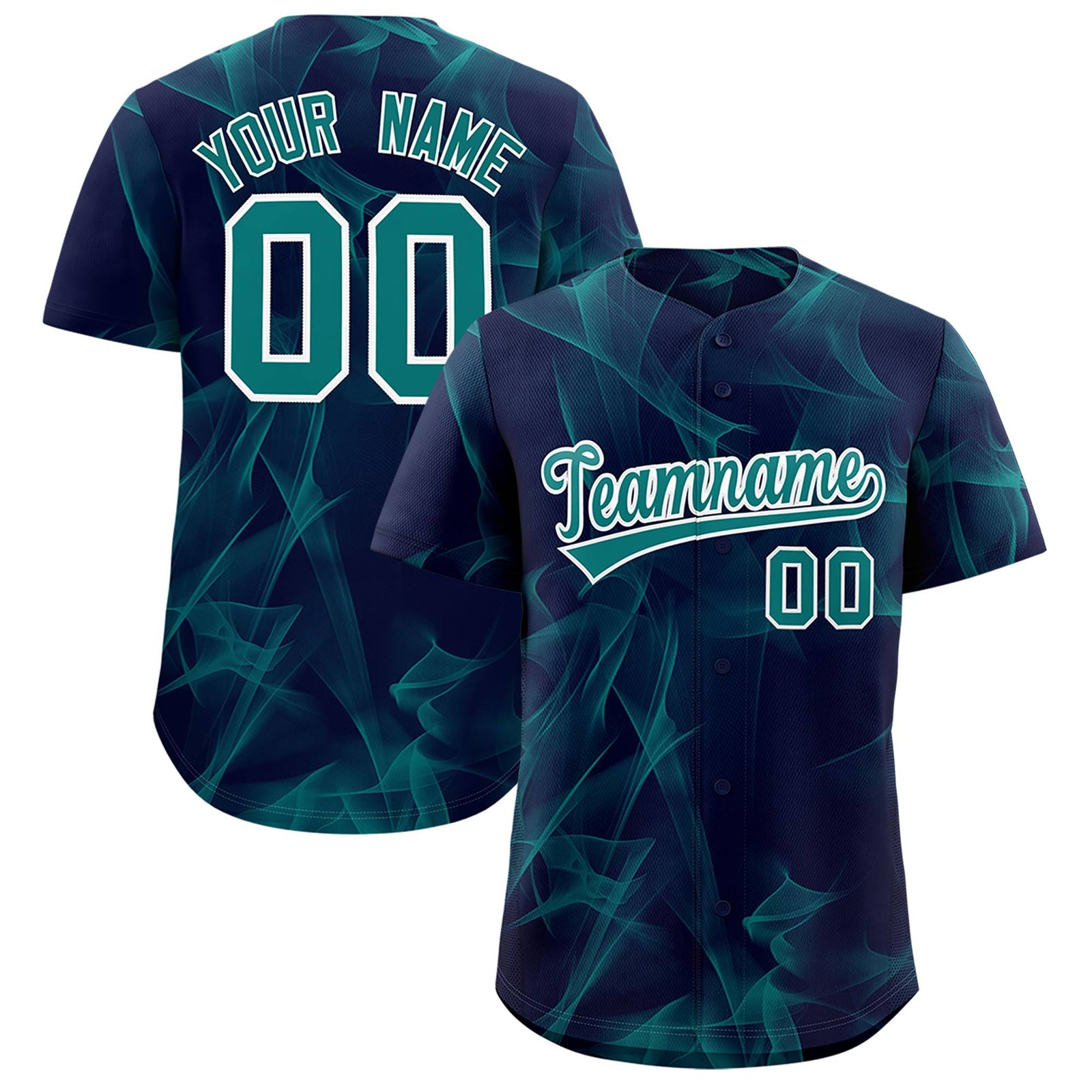 Custom Navy Fumes Graffiti Pattern Authentic Baseball Jersey