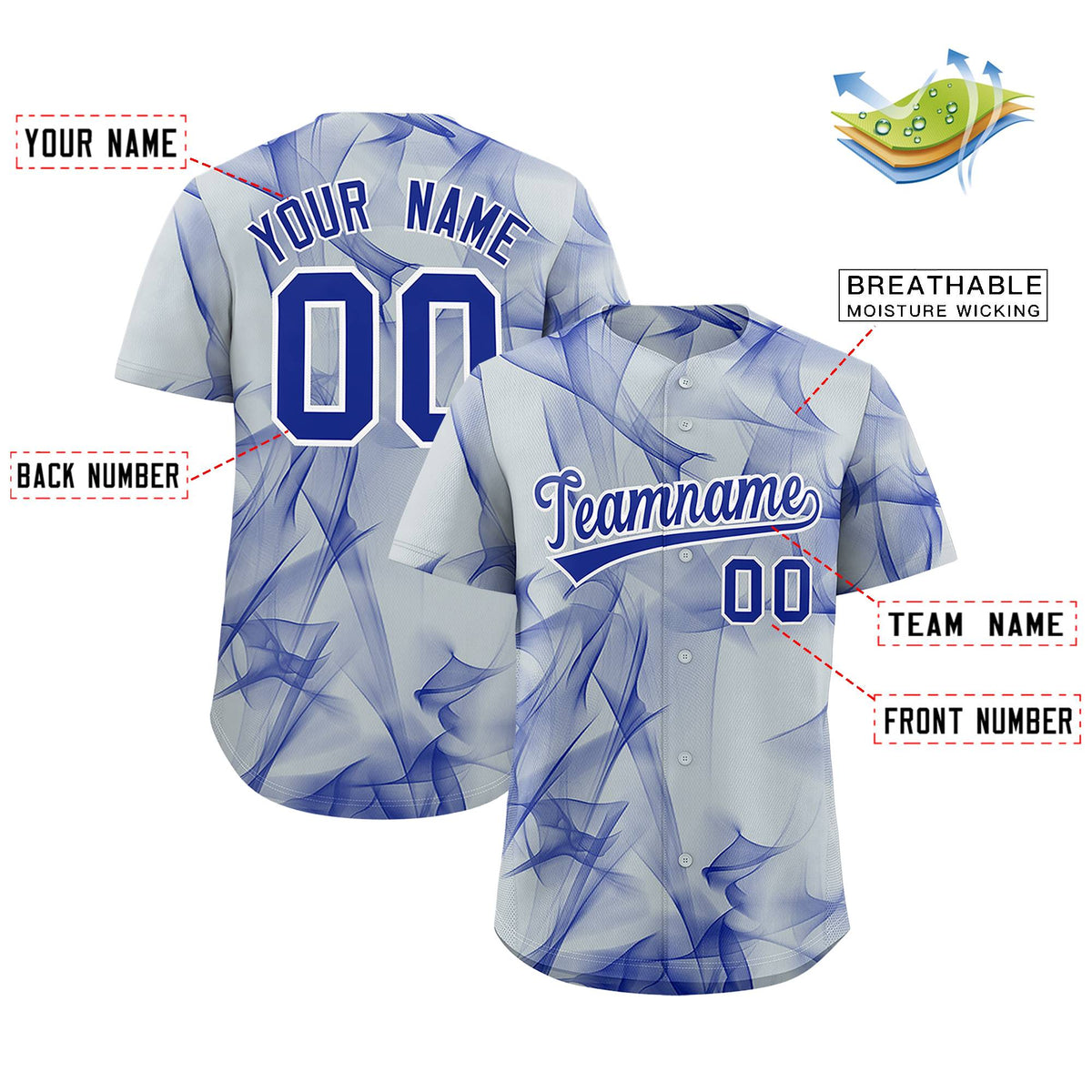 Custom Silver Fumes Graffiti Pattern Authentic Baseball Jersey