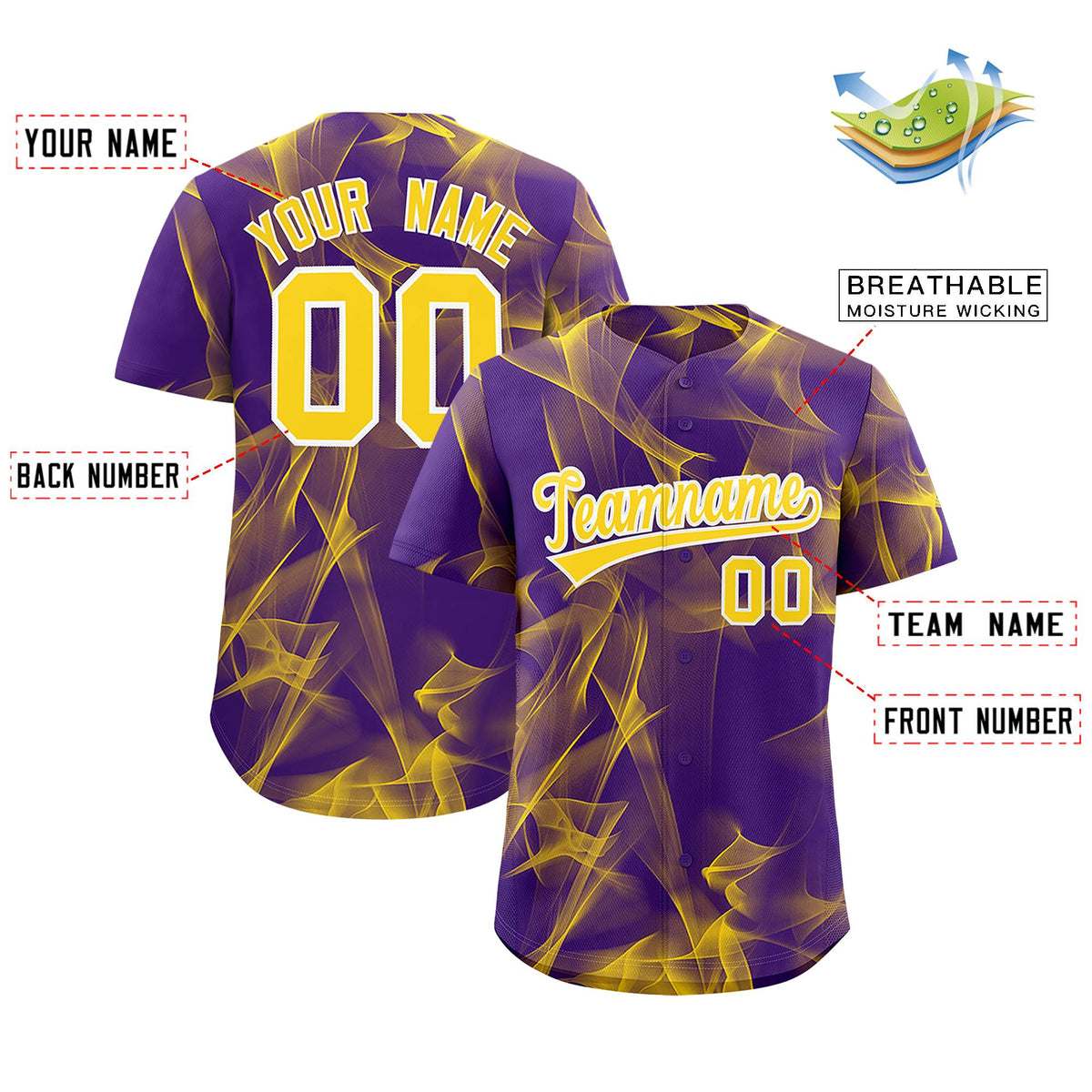 Custom Purple Fumes Graffiti Pattern Authentic Baseball Jersey