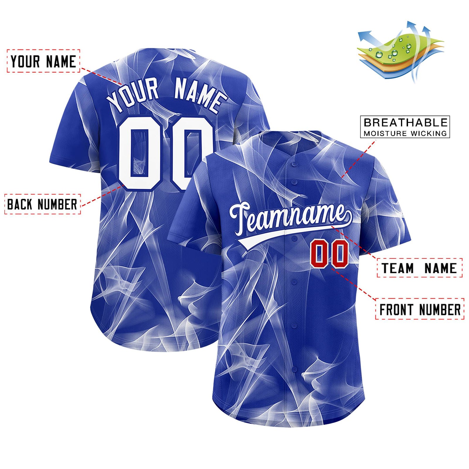Custom Royal Fumes Graffiti Pattern Authentic Baseball Jersey