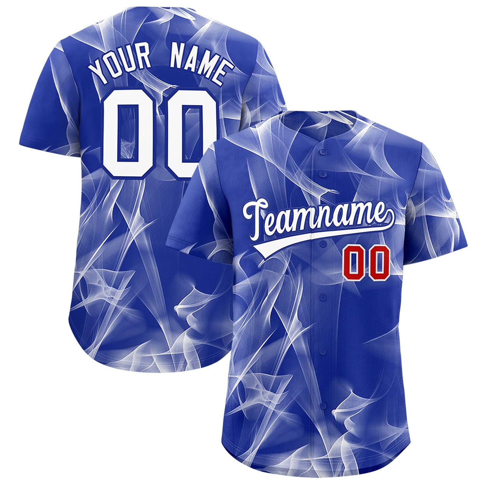 Custom Royal Fumes Graffiti Pattern Authentic Baseball Jersey