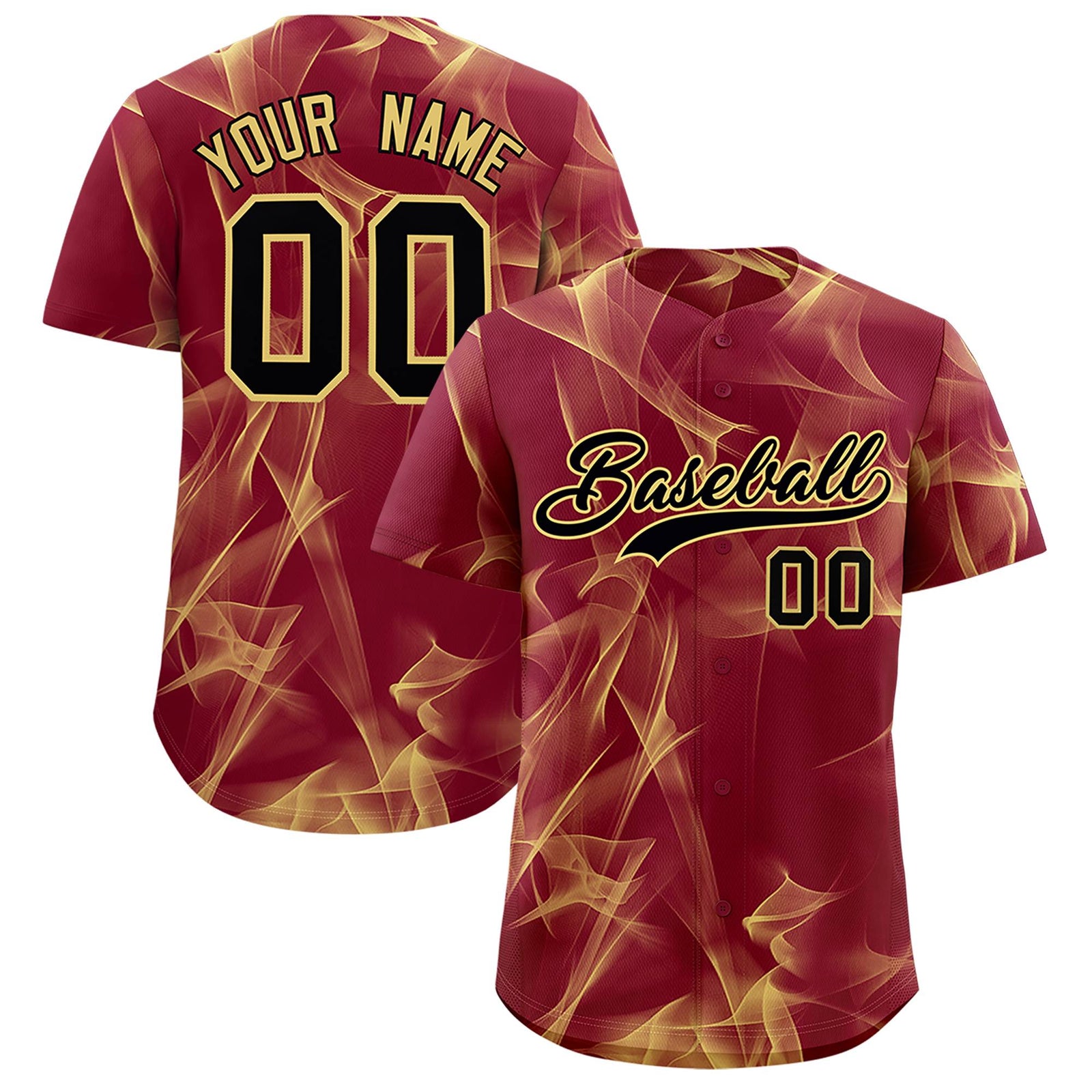 Custom Crimson Fumes Graffiti Pattern Authentic Baseball Jersey