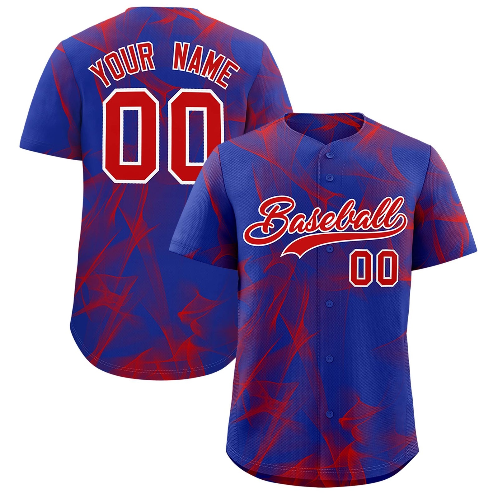 Custom Royal Fumes Graffiti Pattern Authentic Baseball Jersey