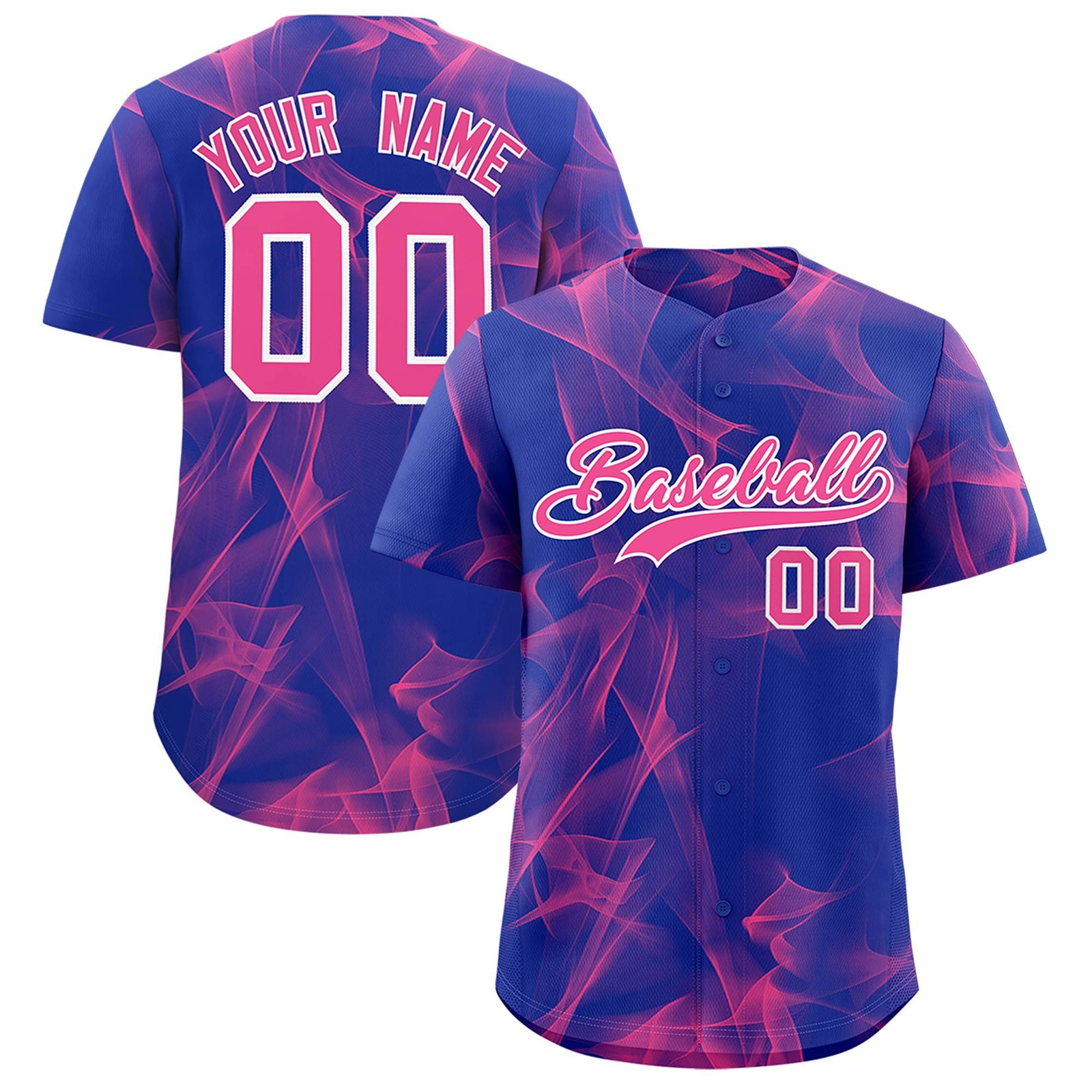 Custom Royal Fumes Graffiti Pattern Authentic Baseball Jersey