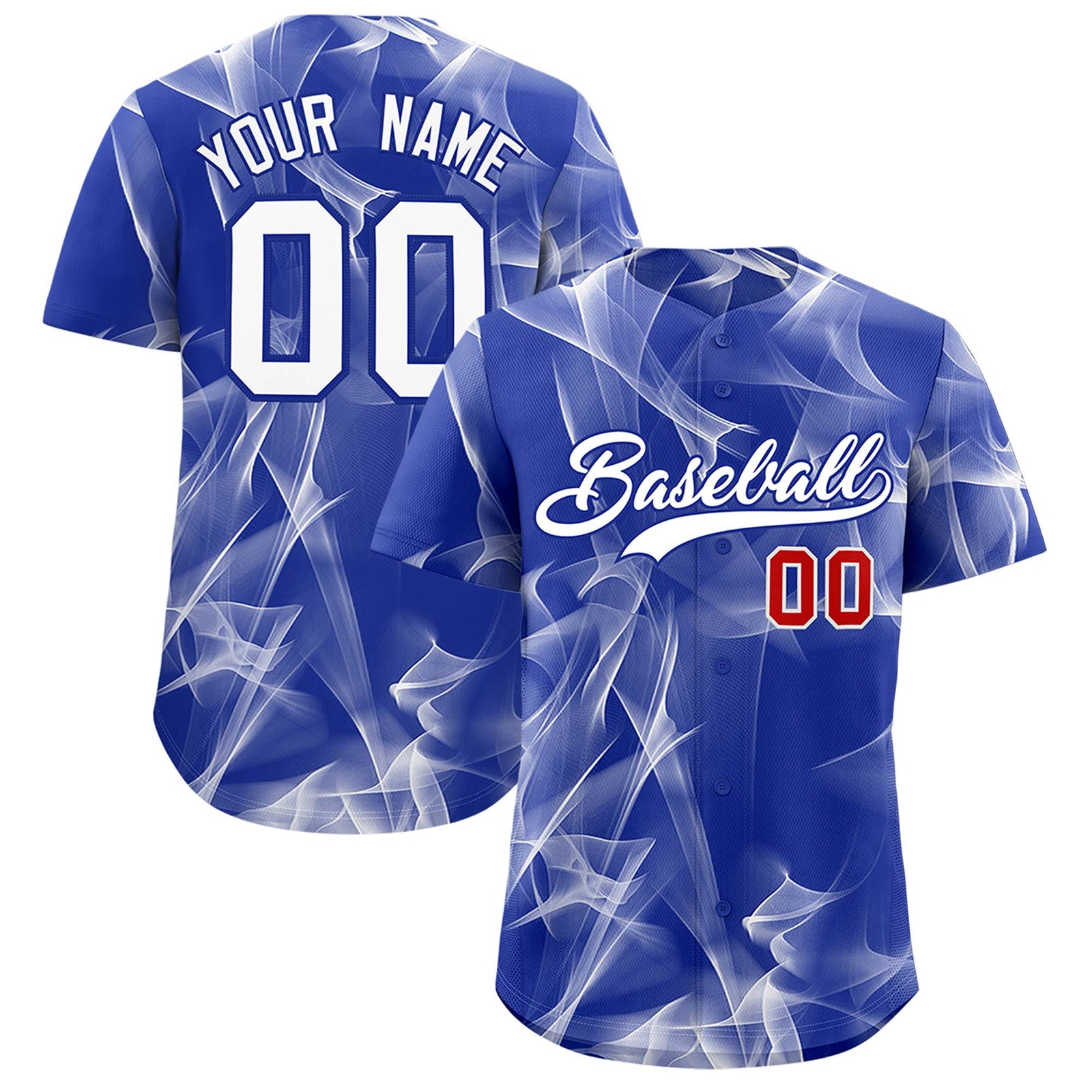 Custom Royal Fumes Graffiti Pattern Authentic Baseball Jersey