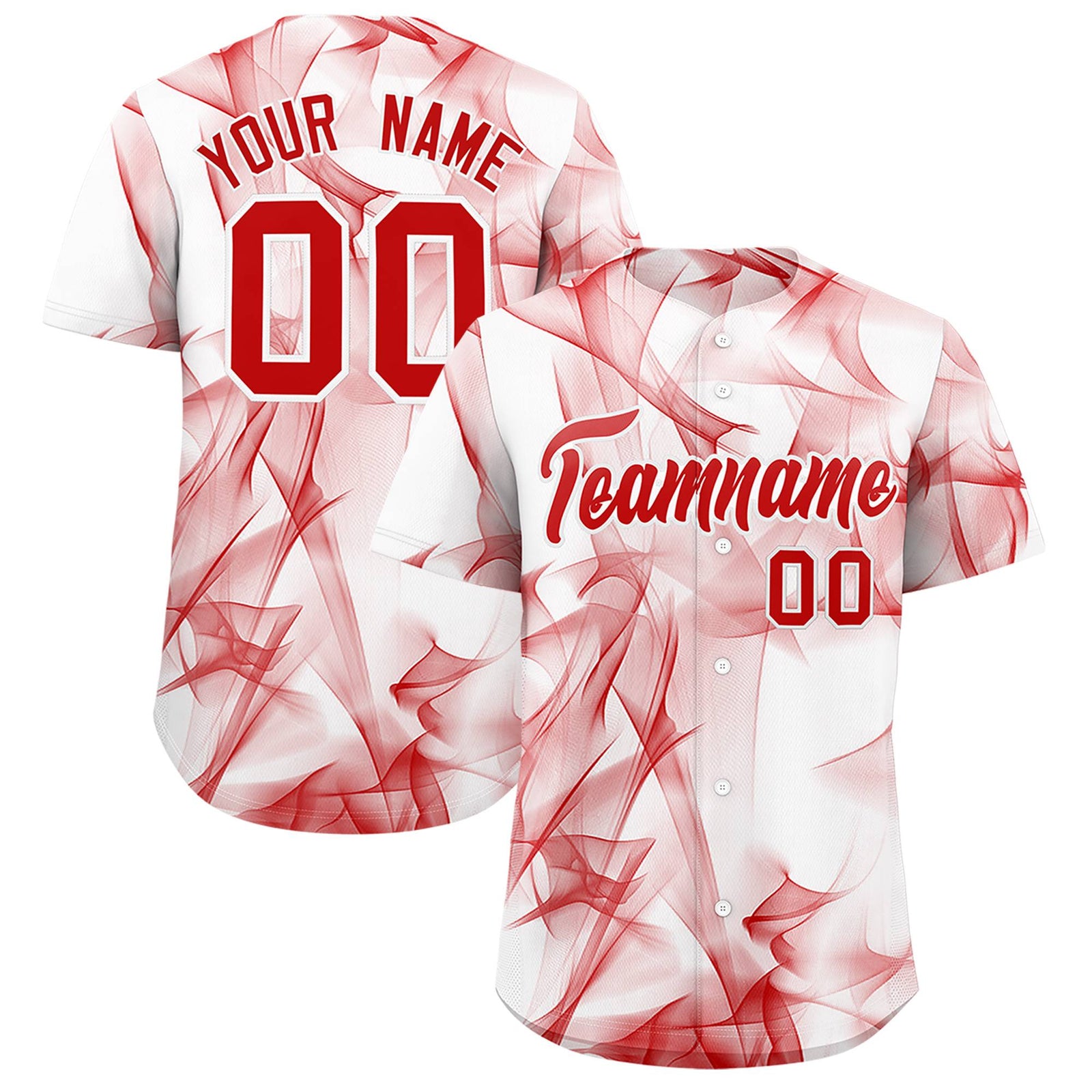 Custom White Fumes Graffiti Pattern Authentic Baseball Jersey