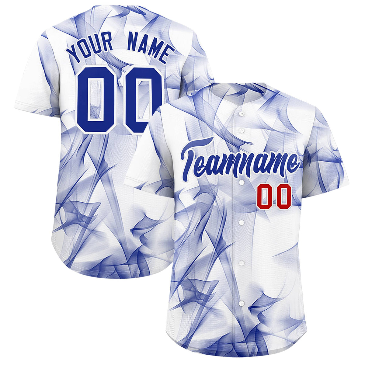 Custom White Fumes Graffiti Pattern Authentic Baseball Jersey