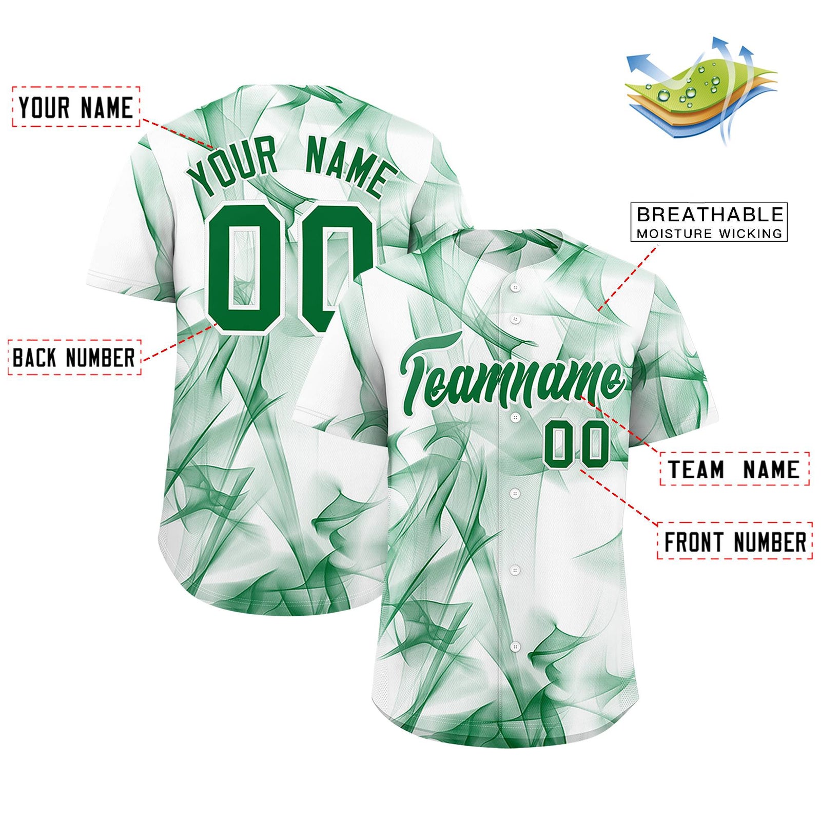 Custom White Fumes Graffiti Pattern Authentic Baseball Jersey