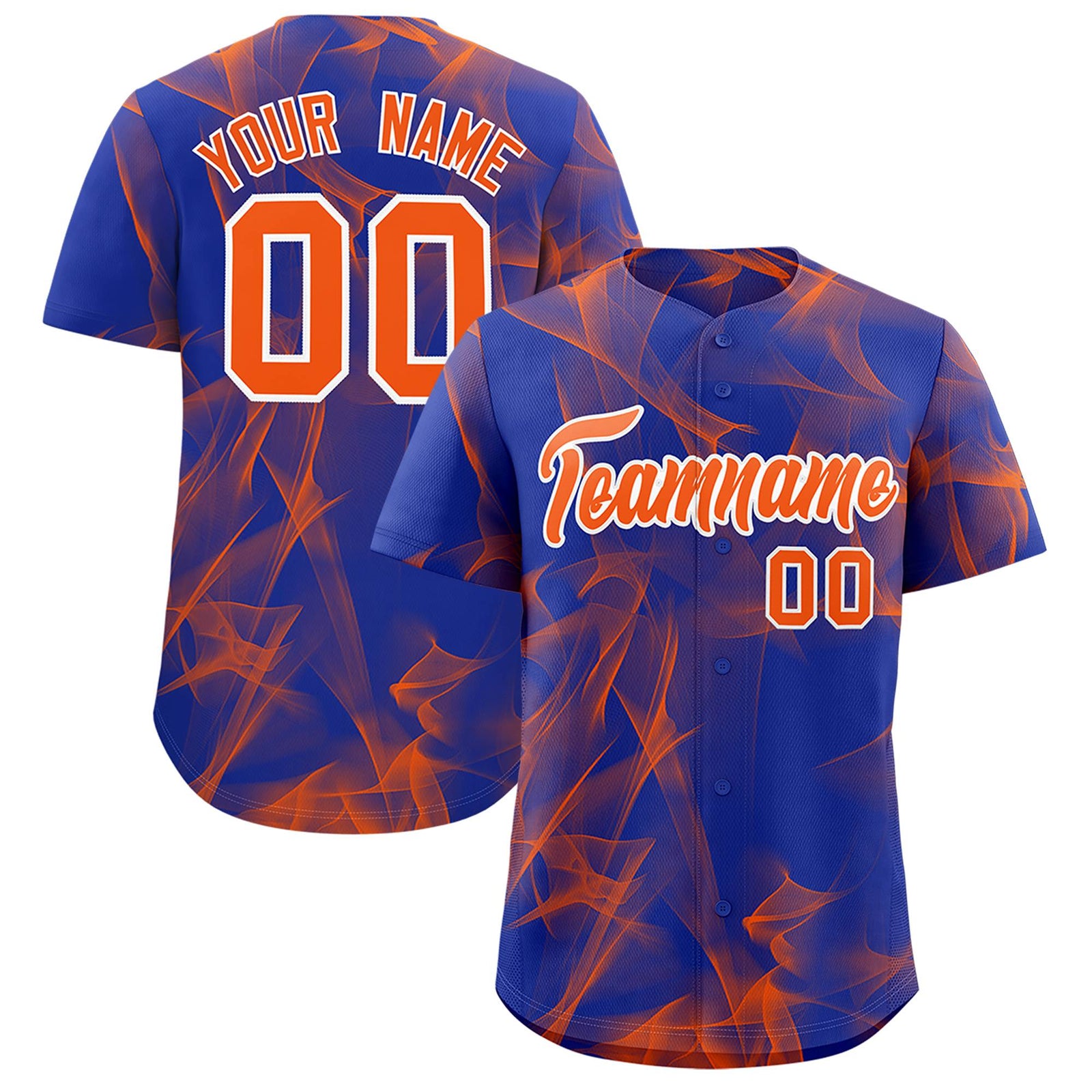 Custom Royal Fumes Graffiti Pattern Authentic Baseball Jersey