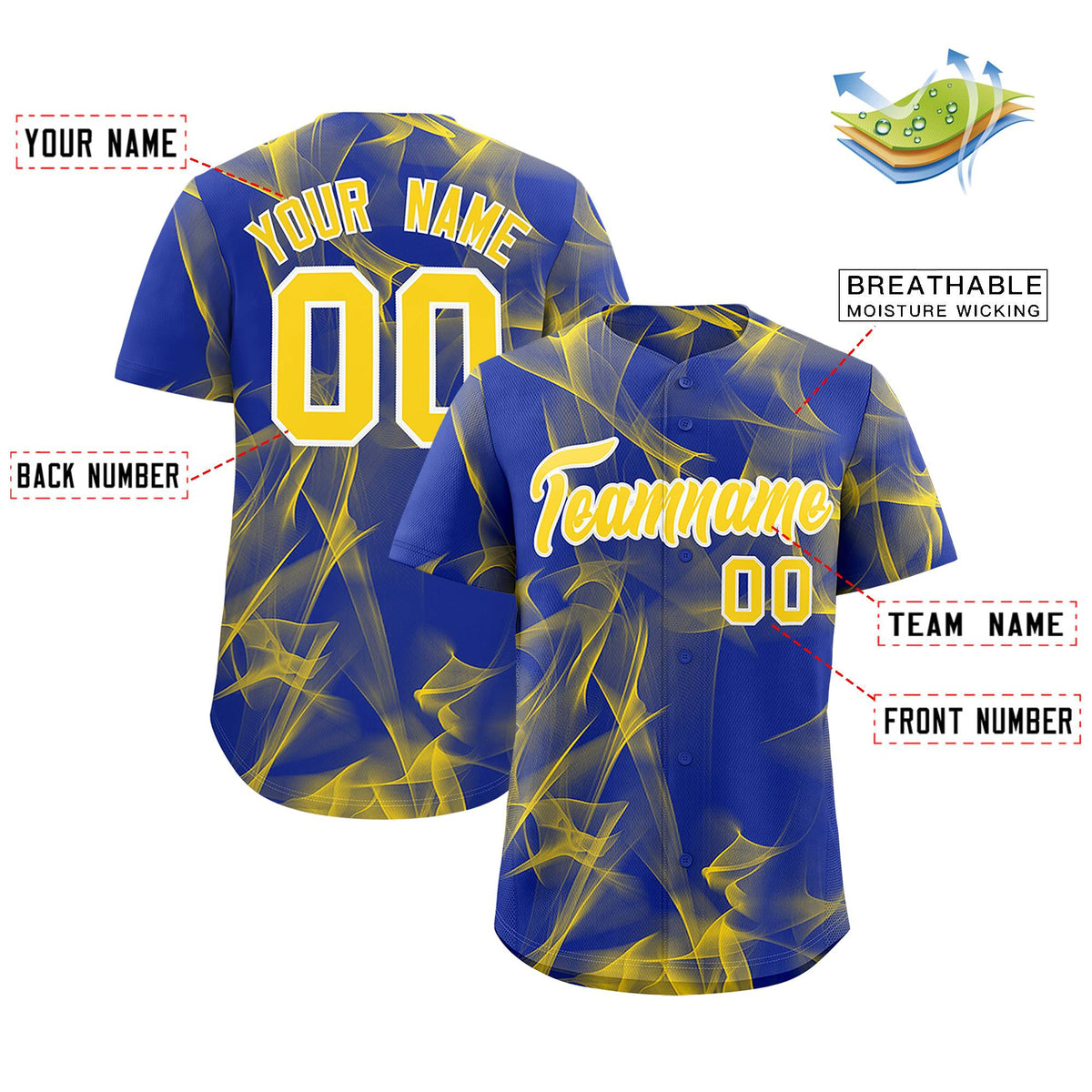 Custom Royal Fumes Graffiti Pattern Authentic Baseball Jersey