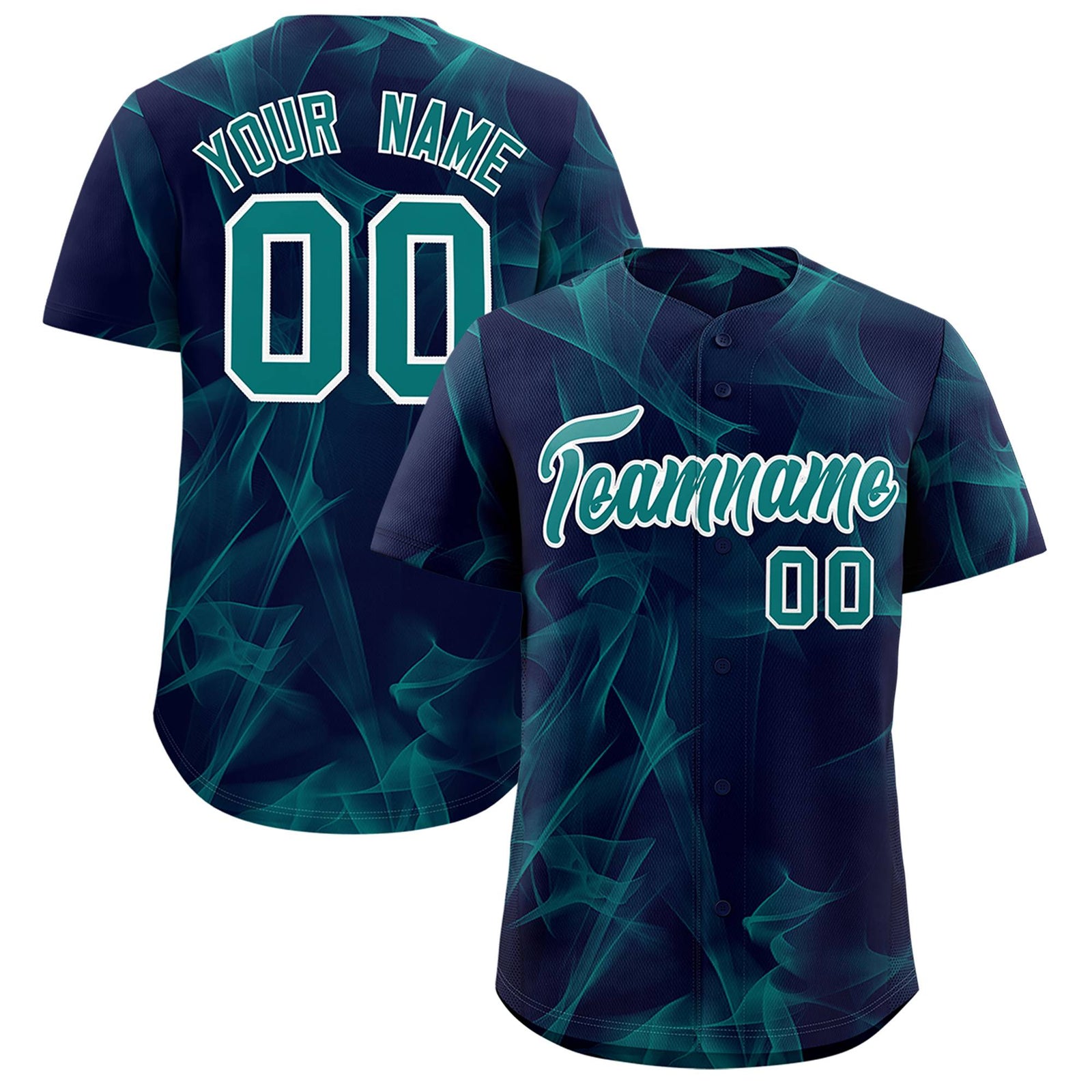 Custom Navy Fumes Graffiti Pattern Authentic Baseball Jersey
