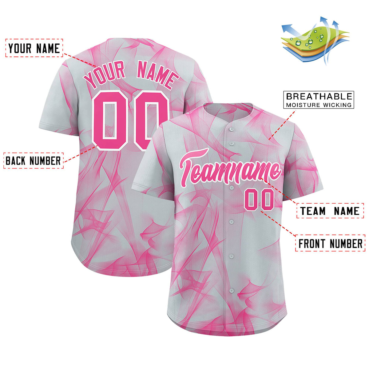 Custom Silver Fumes Graffiti Pattern Authentic Baseball Jersey