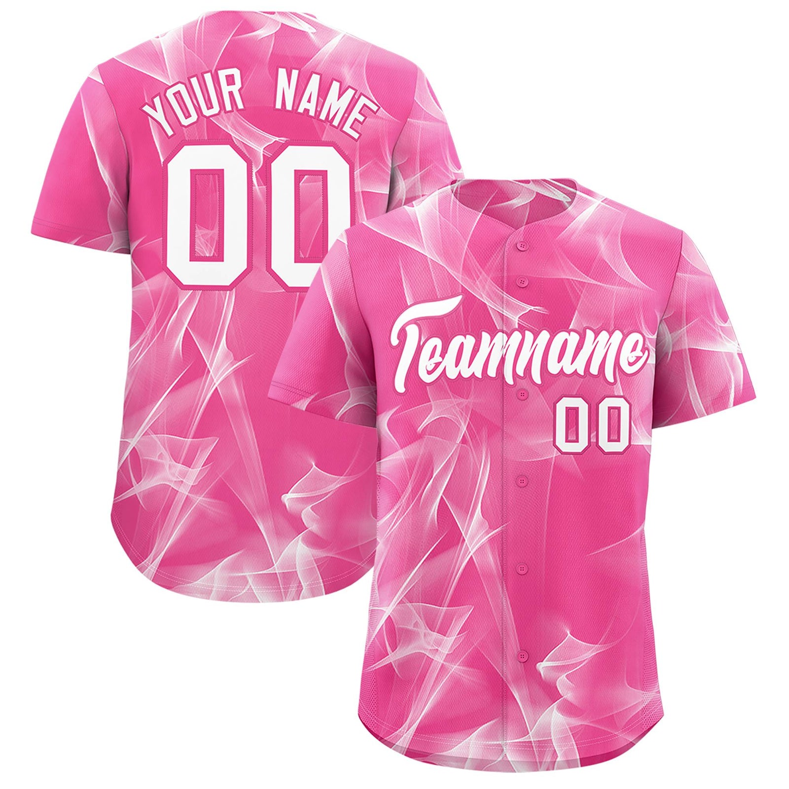 Custom Pink Fumes Graffiti Pattern Authentic Baseball Jersey