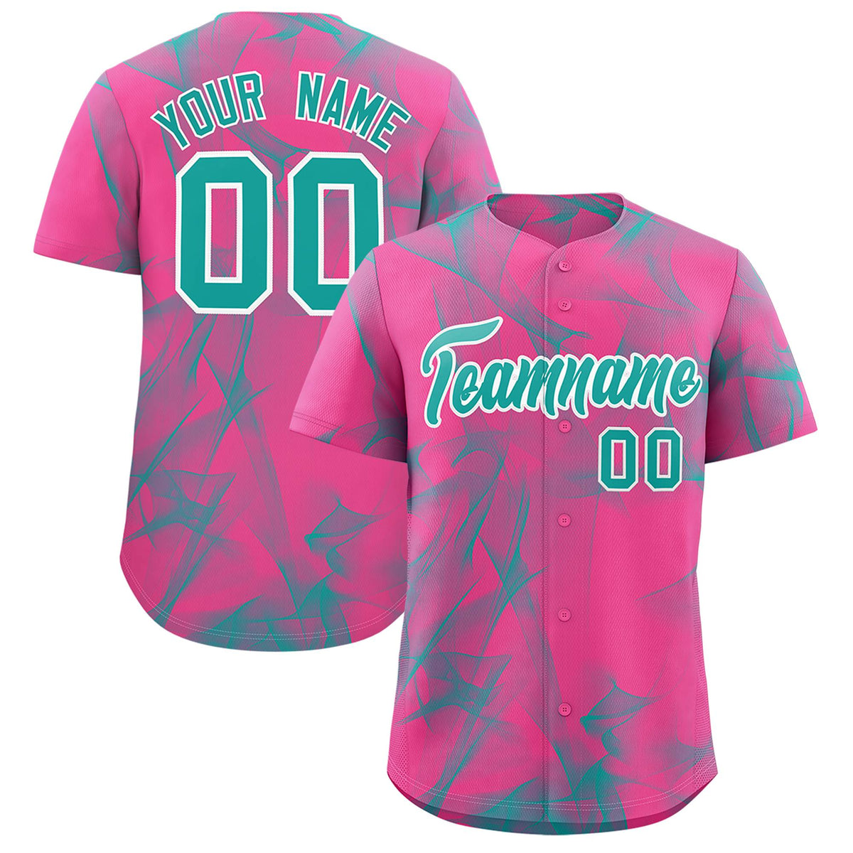 Custom Pink Fumes Graffiti Pattern Authentic Baseball Jersey