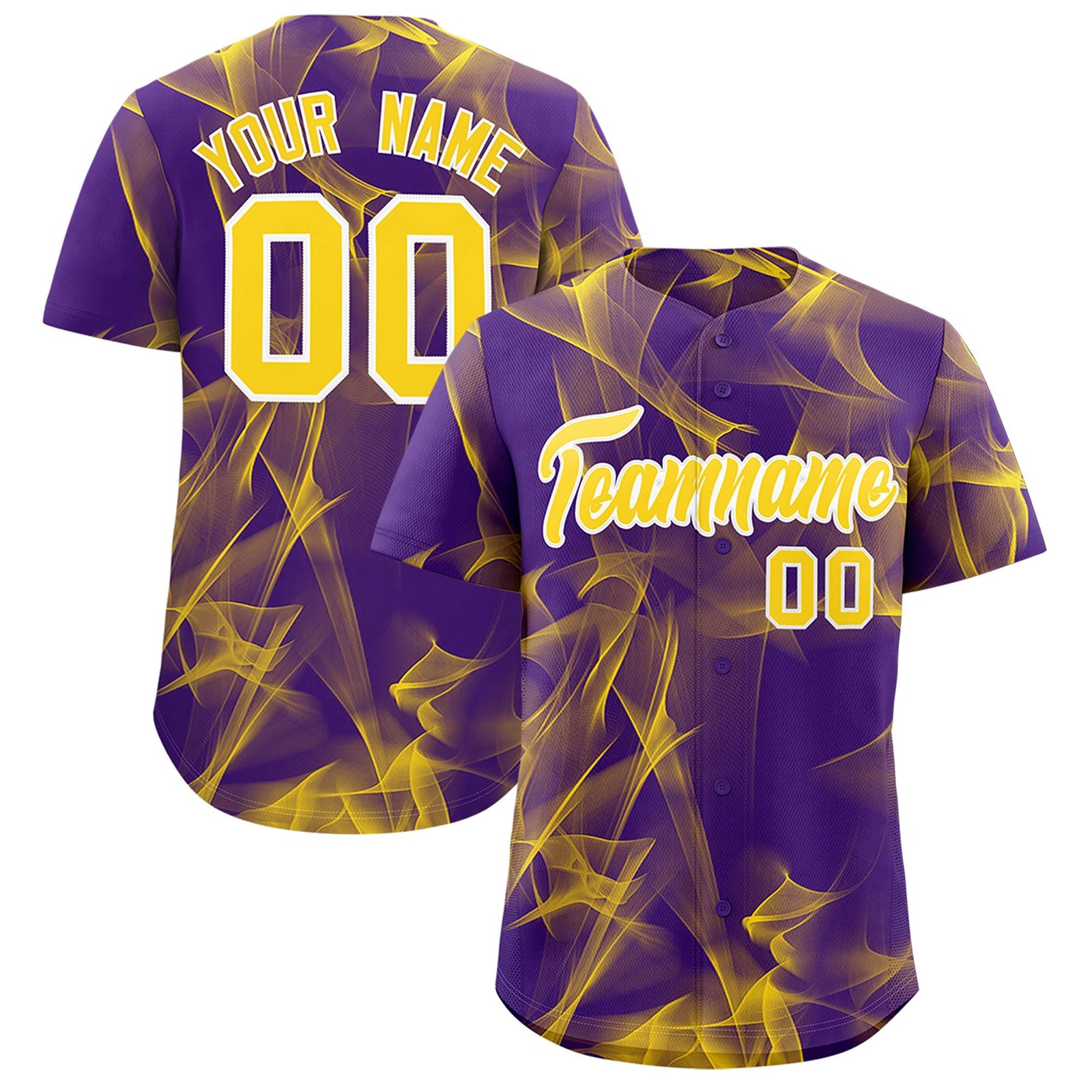 Custom Purple Fumes Graffiti Pattern Authentic Baseball Jersey