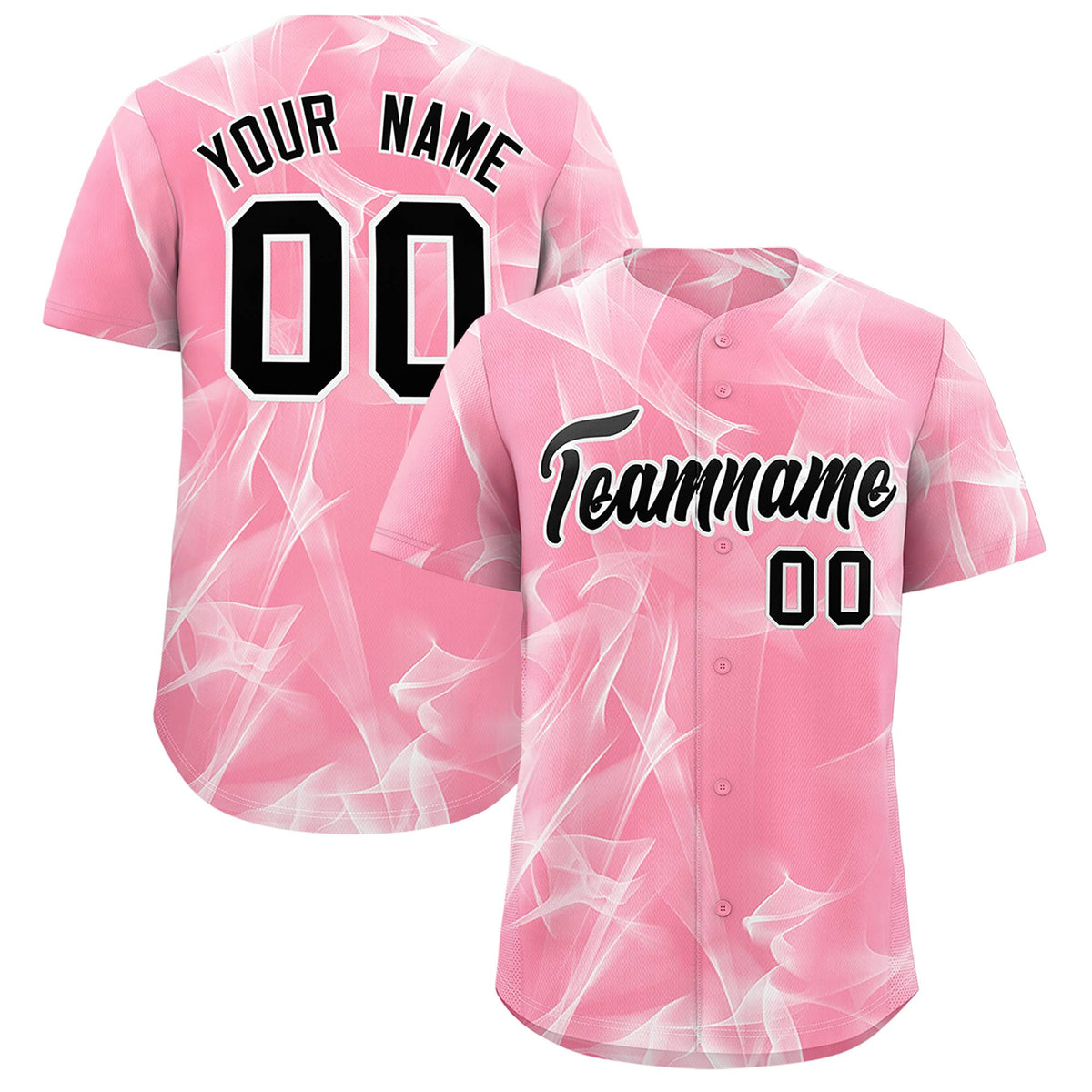 Custom Light Pink Fumes Graffiti Pattern Authentic Baseball Jersey