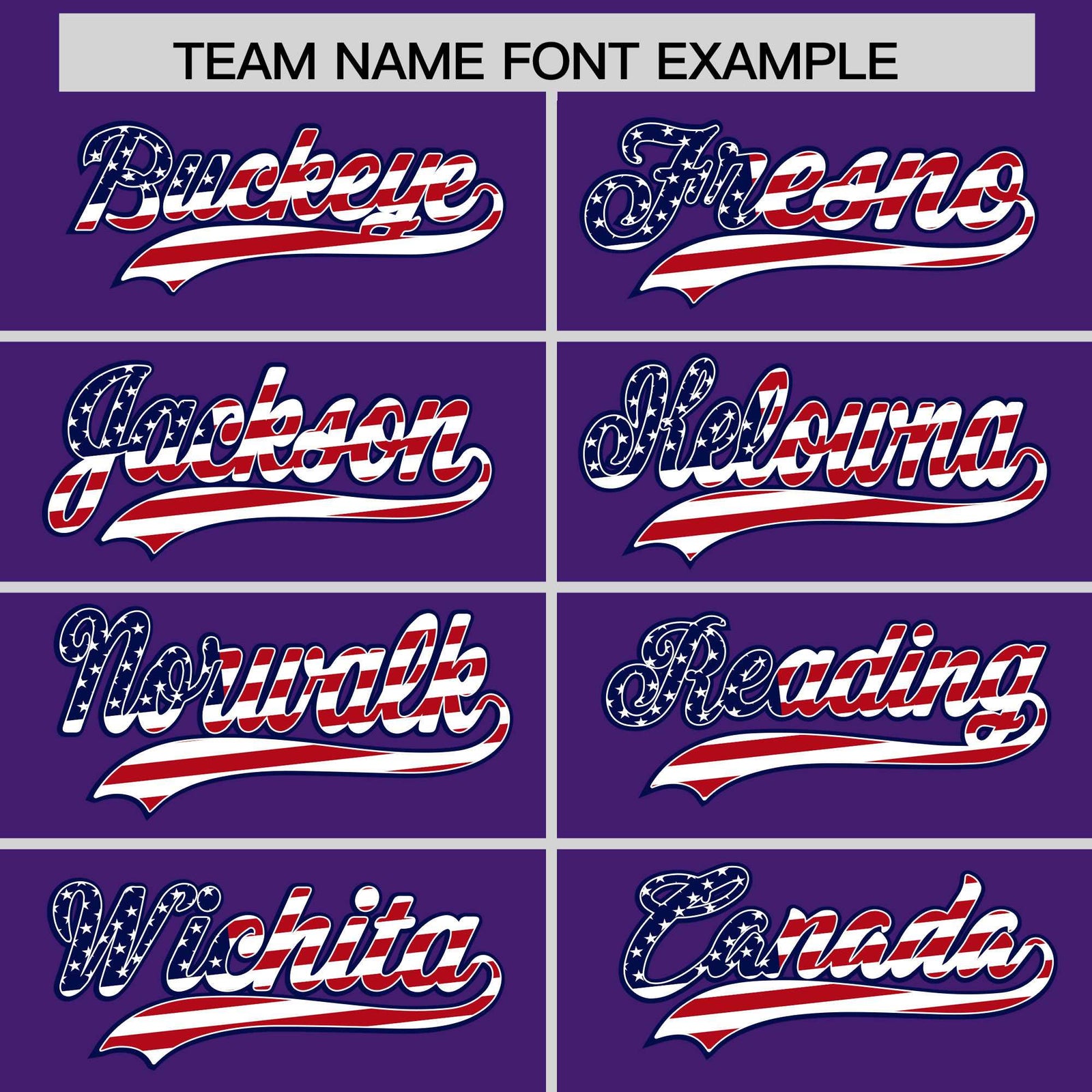 Custom Purple American Flag Design Personalized Baseball Jersey