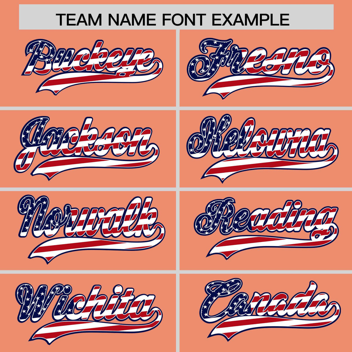 Custom Light Orange American Flag Design Personalized Baseball Jersey