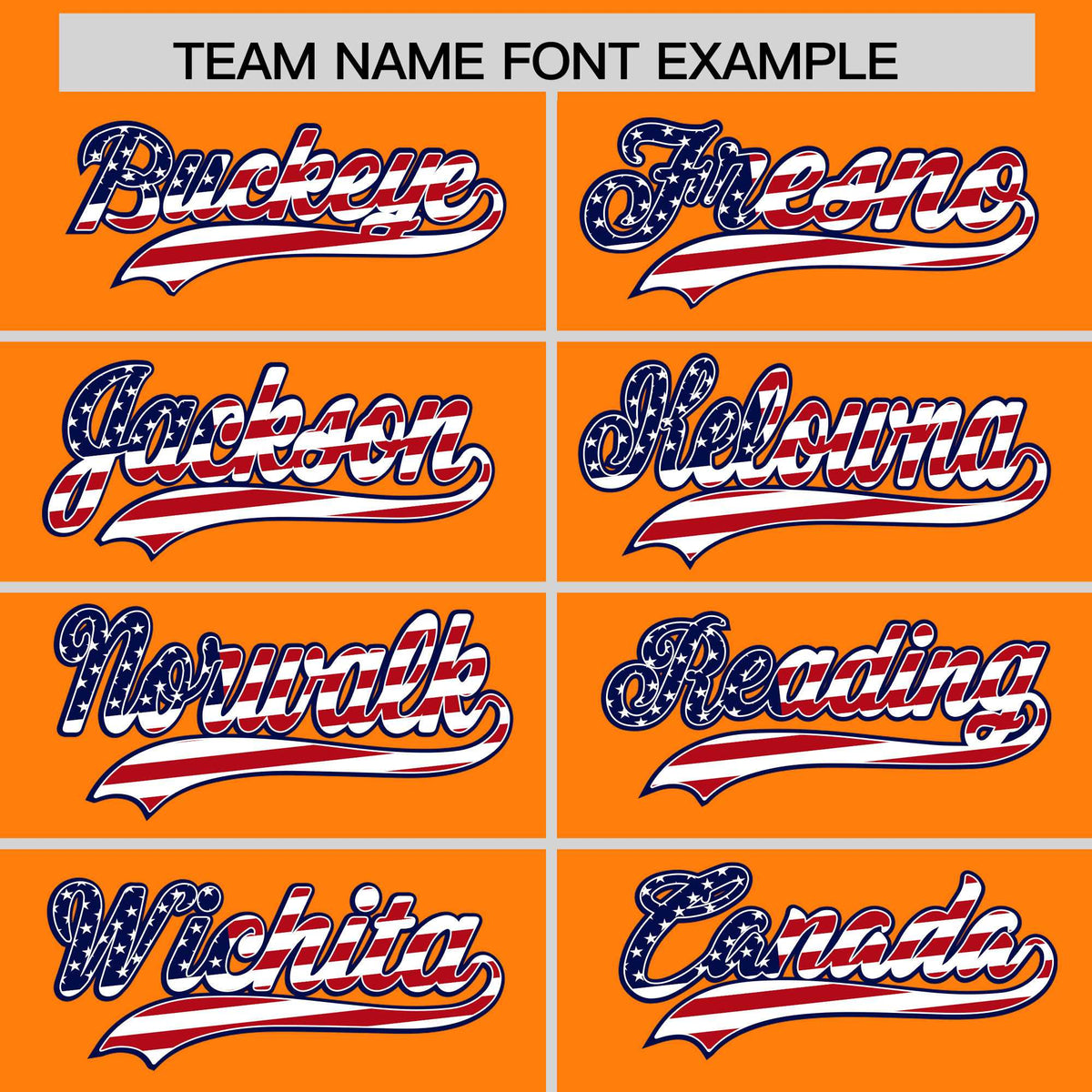Custom Orange American Flag Design Personalized Baseball Jersey