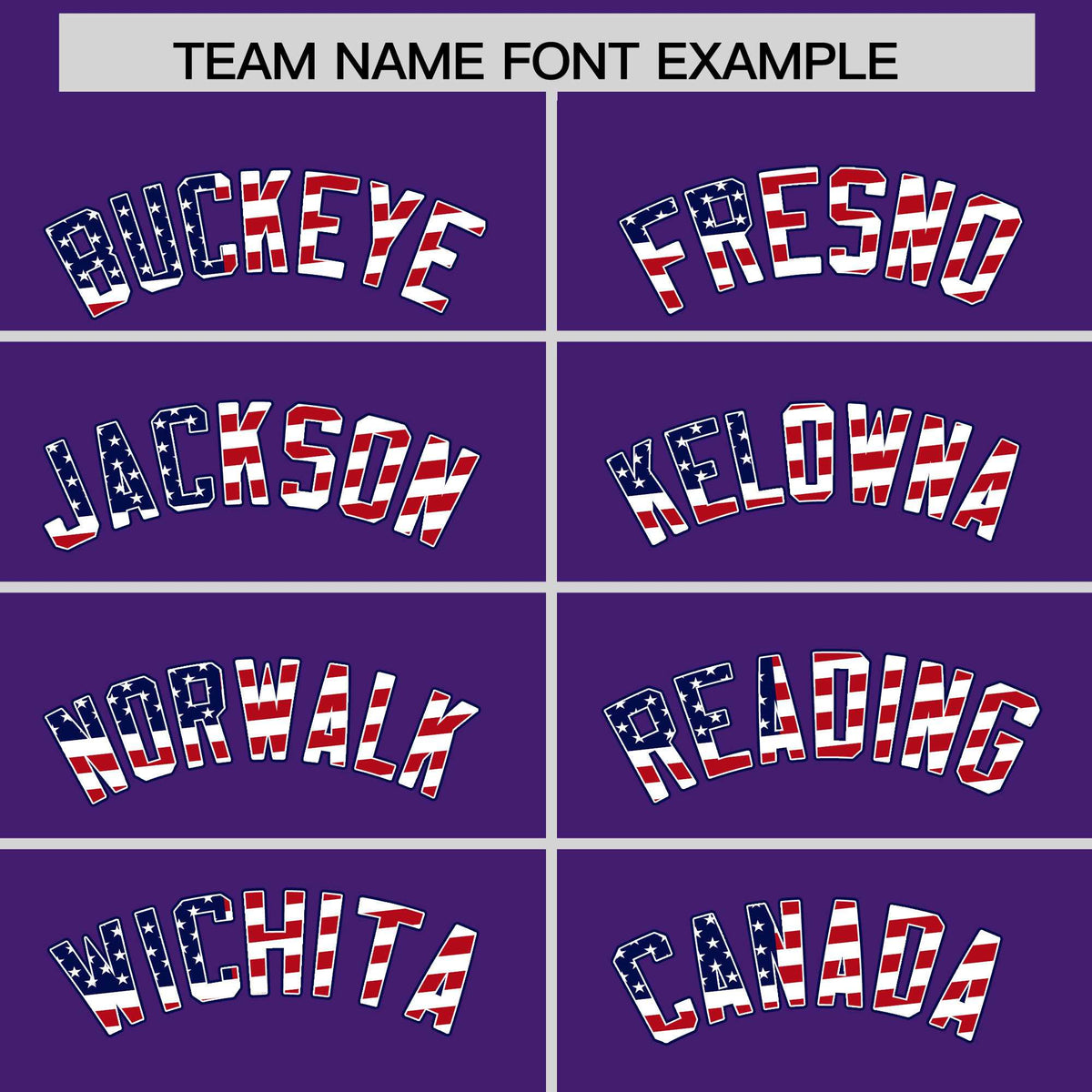 Custom Purple American Flag Design Personalized Baseball Jersey