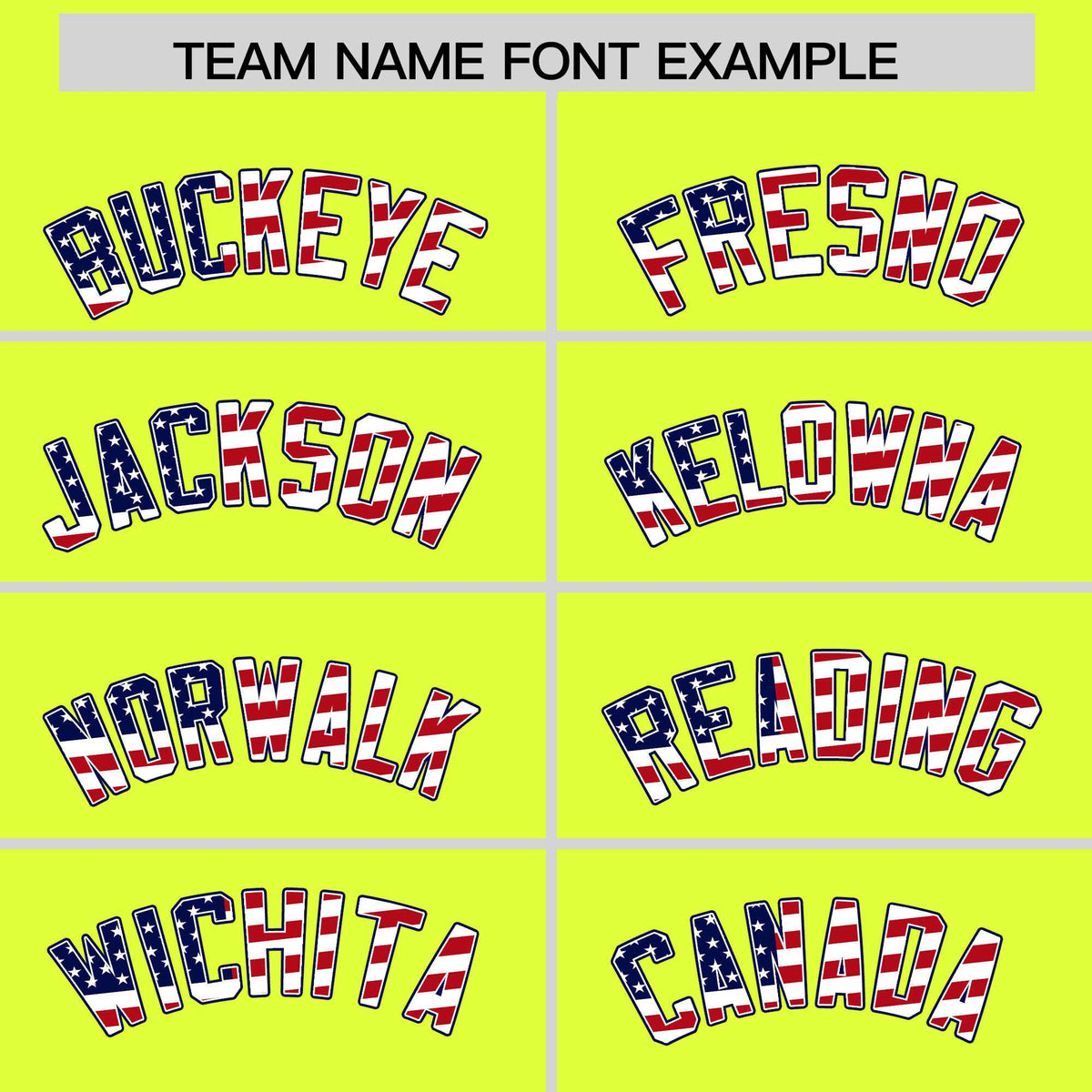 Custom Fluorescent Green American Flag Design Personalized Baseball Jersey