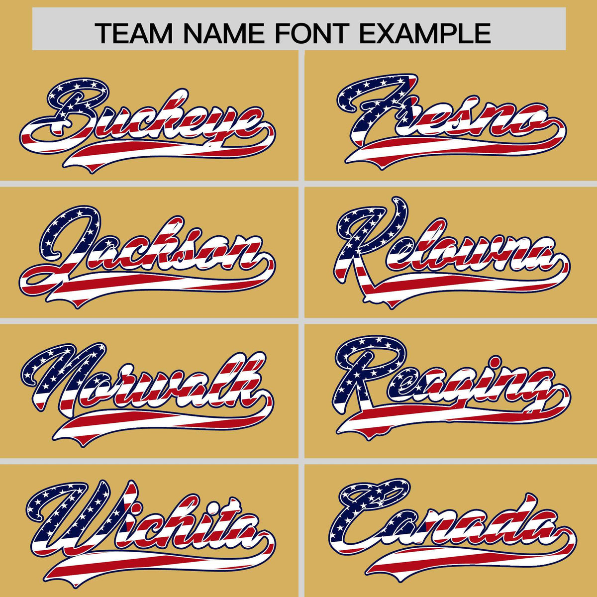 Custom Old Gold American Flag Design Personalized Baseball Jersey