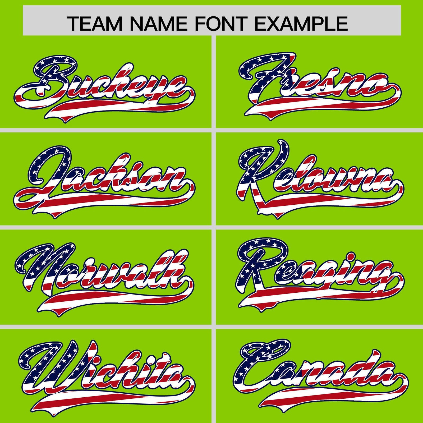 Custom Neon Green American Flag Design Personalized Baseball Jersey