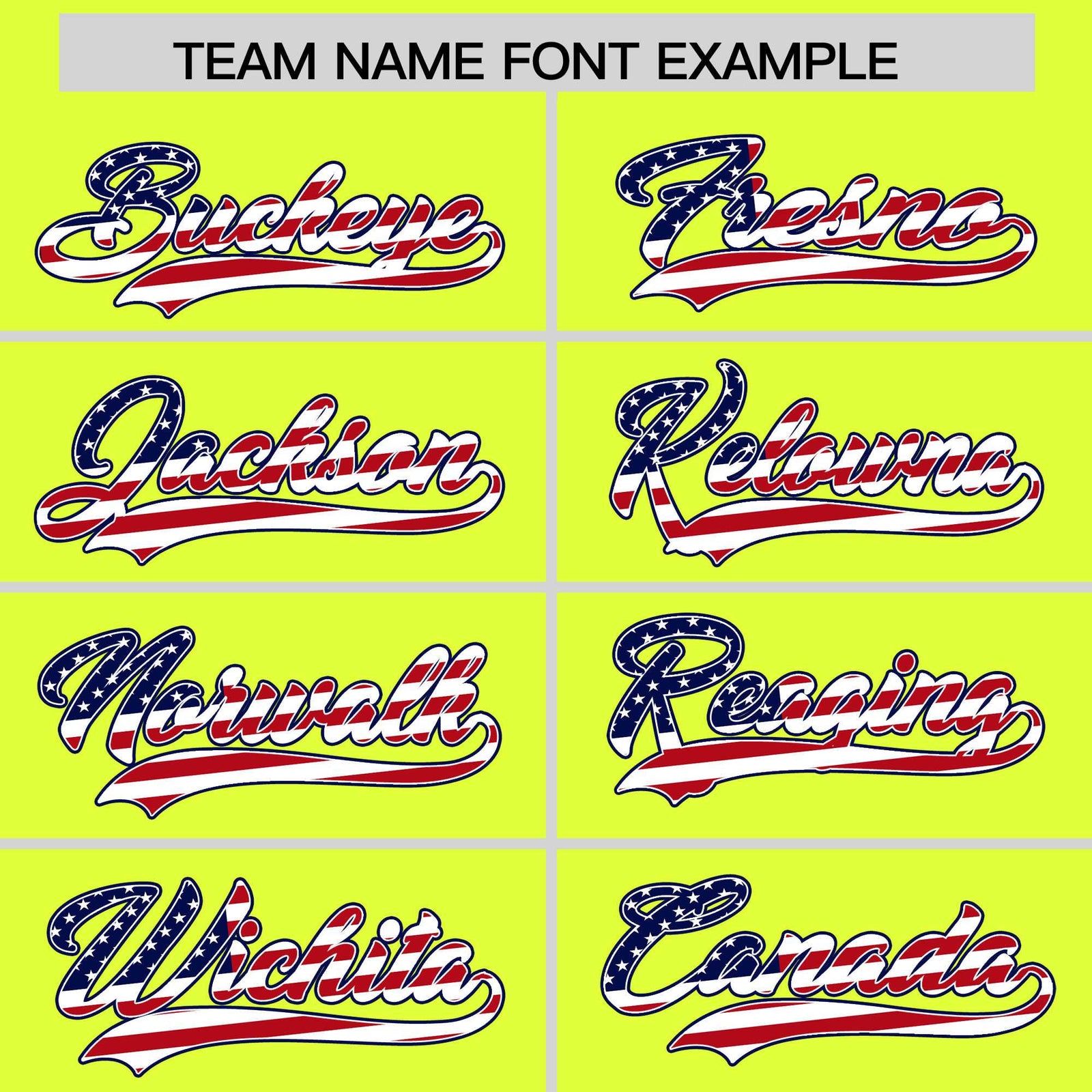 Custom Fluorescent Green American Flag Design Personalized Baseball Jersey