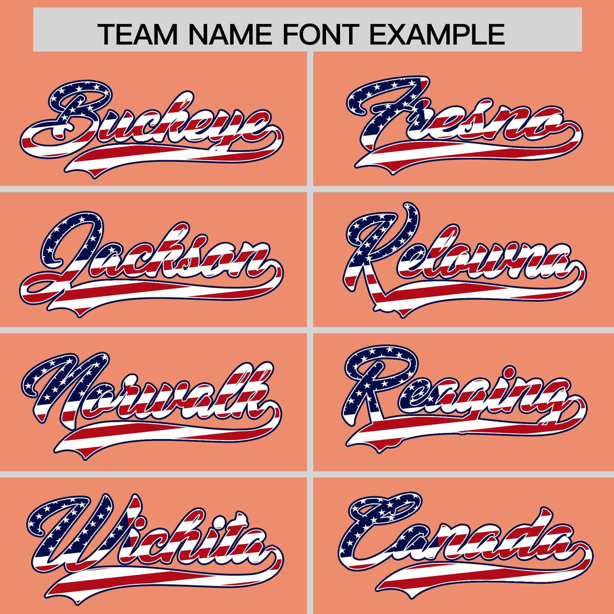 Custom Light Orange American Flag Design Personalized Baseball Jersey