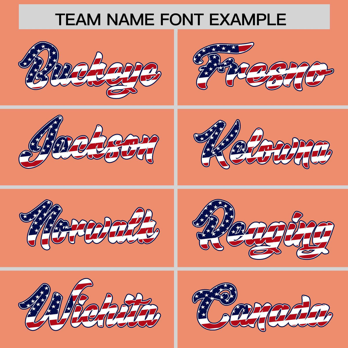 Custom Light Orange American Flag Design Personalized Baseball Jersey