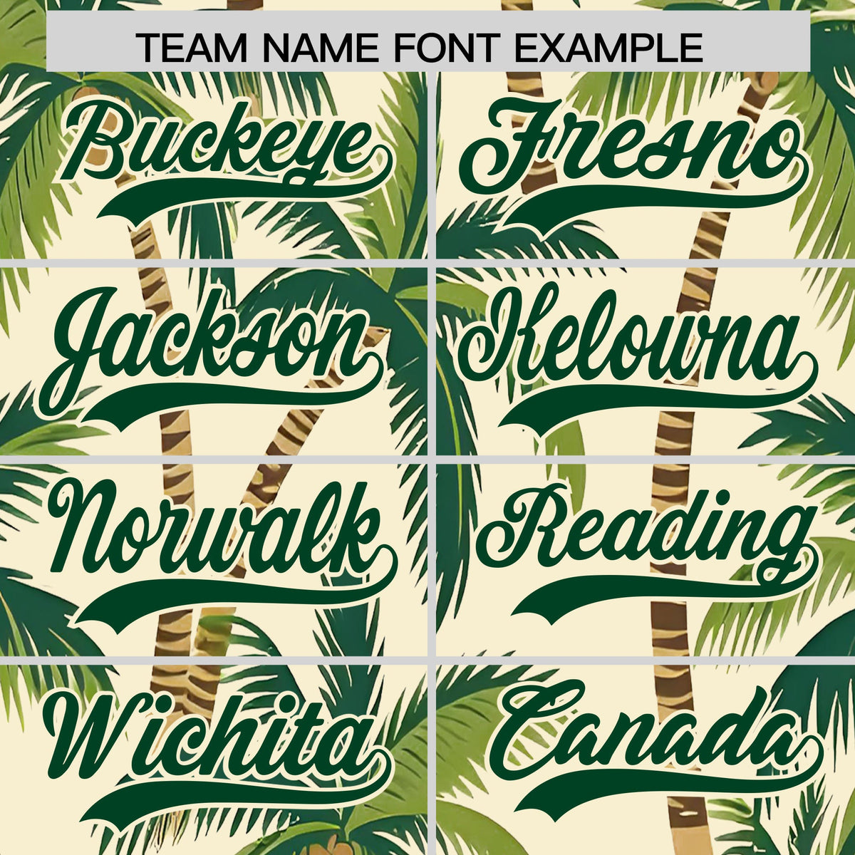 Custom Green Cream Palm Tree Pattern Graffiti Hawaiian Style Baseball Jersey| KXKSHOP